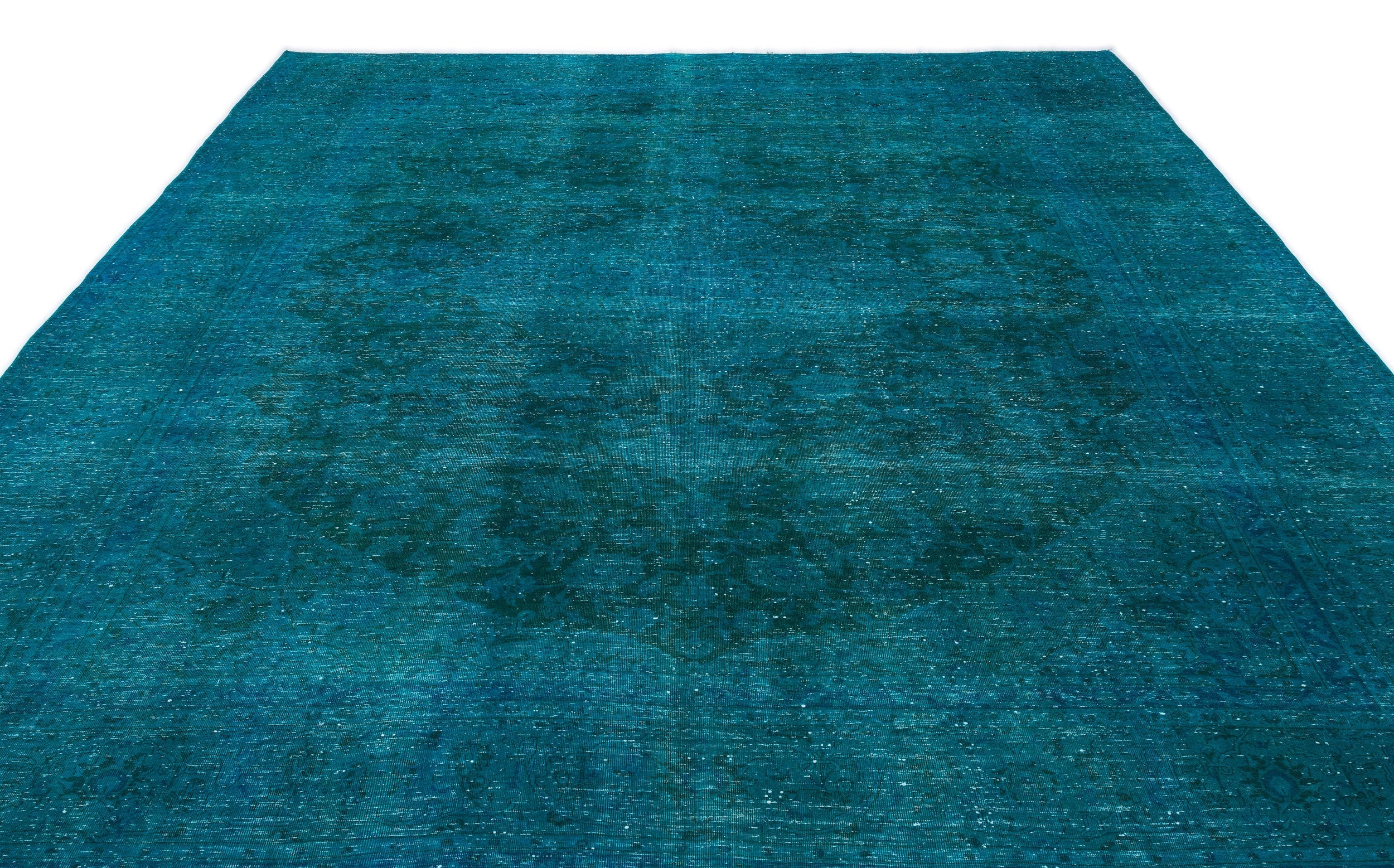 Epir Turquoise Vintage Wool Handmade Area Rug 9'6" x 13'0"