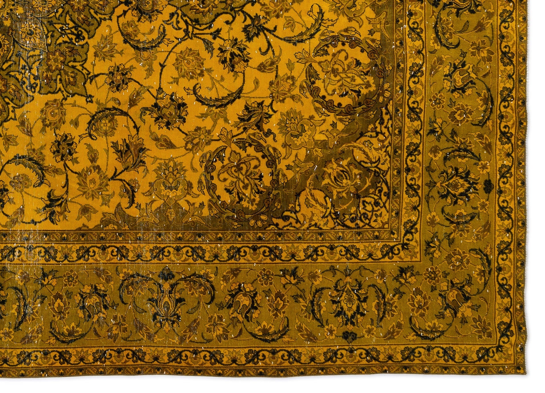 Epir Yellow Vintage Wool Handmade Area Rug 9'7" x 13'9"