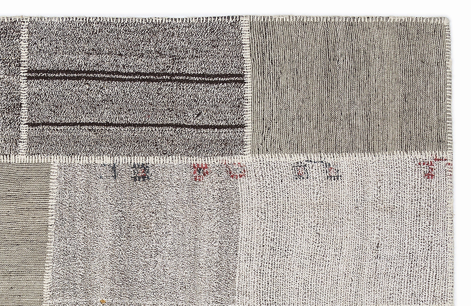 Teselya 1148 Beige Striped Wool Handmade Area Rug 5'3" x 7'7"