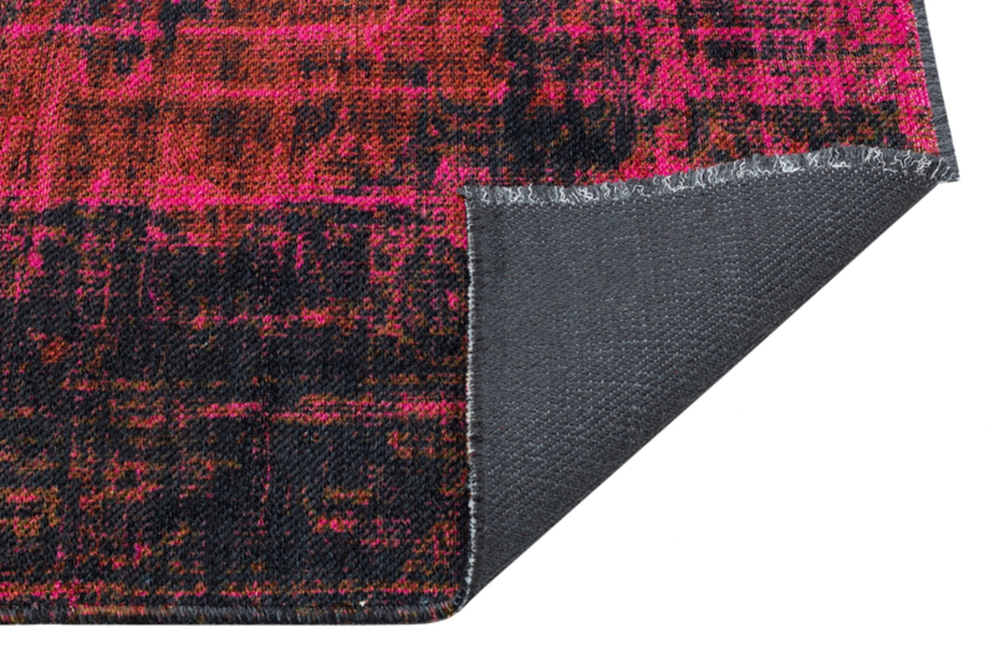 Modern Area Rug – Machine Made Rug Red Cotton Woven Carpet for Living Room