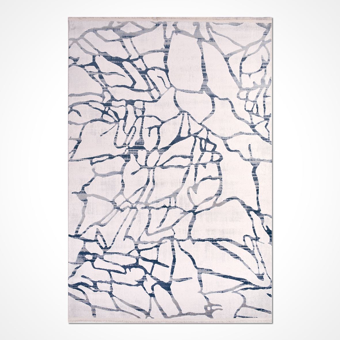 Modern Area Rug - Mallory White Machine Made Rug With 10mm Pile Height