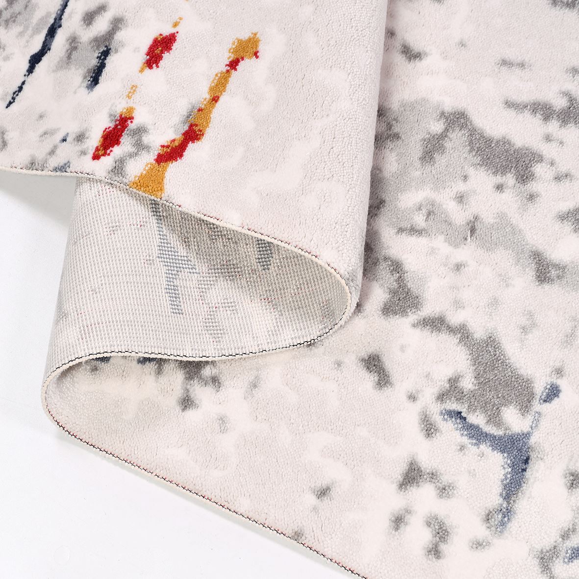 Modern Area Rug - Machine Made Grey Rug with Soft Pile Carpet | Durable Acrylic Carpet