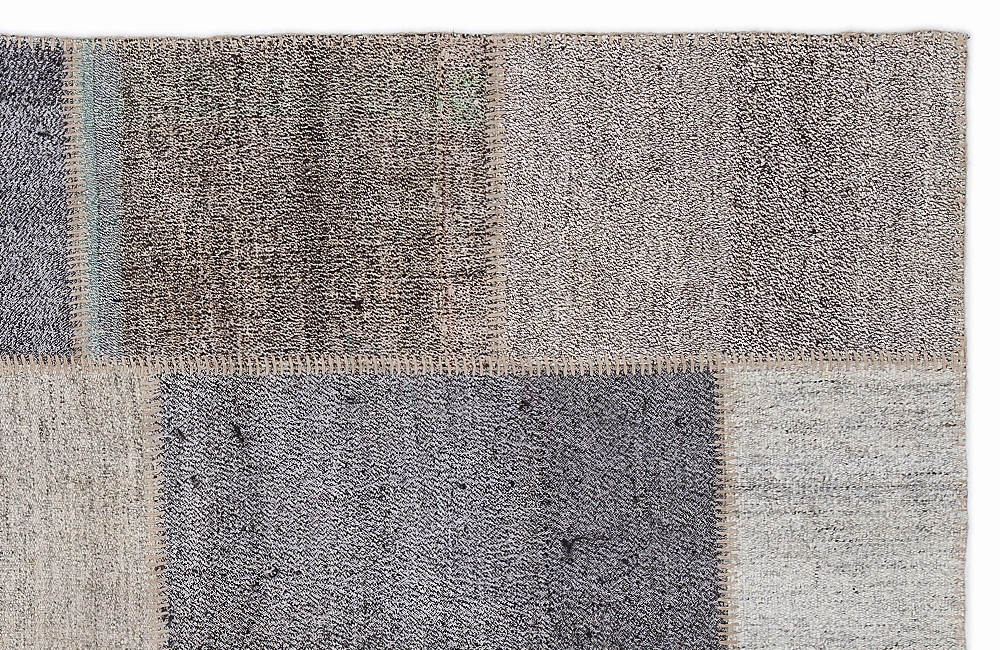 Teselya 1180 Beige Striped Wool Handmade Area Rug 5'3" x 7'7"