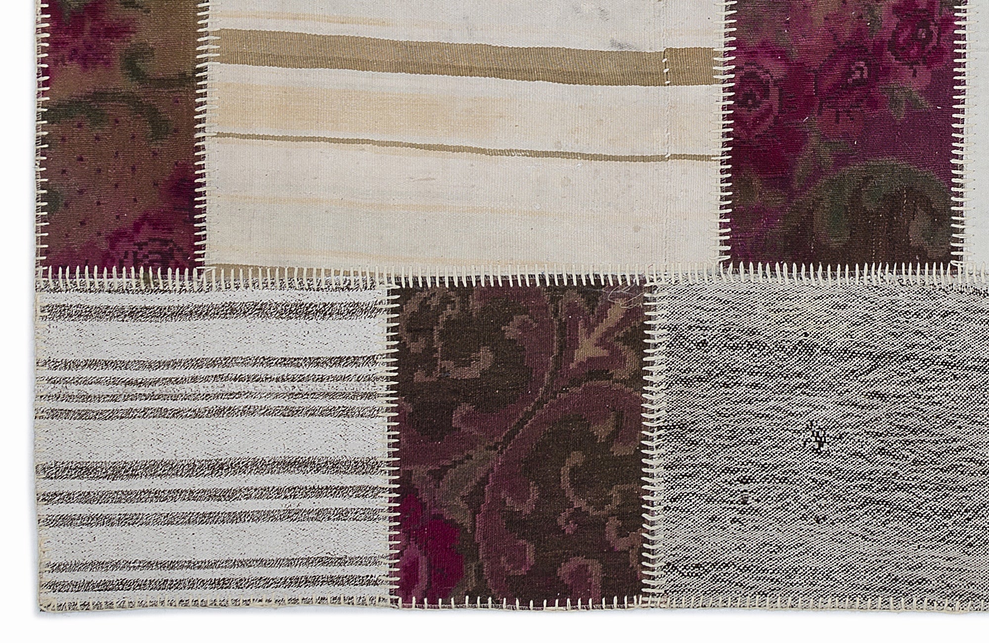 Teselya 1188 Beige Floral Wool Handmade Area Rug 5'3" x 7'7"