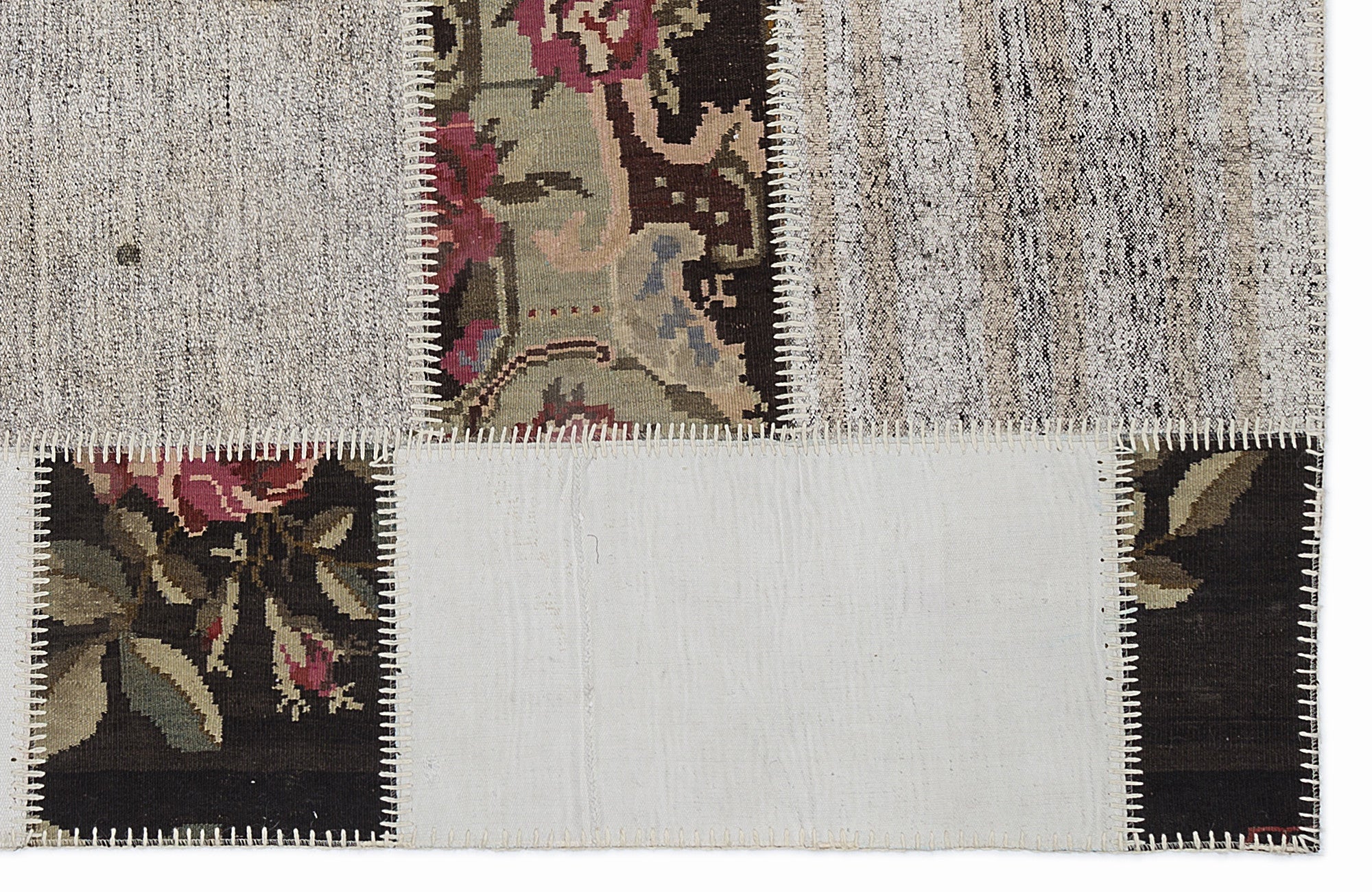 Teselya 1194 Beige Floral Wool Handmade Area Rug 5'3" x 7'7"