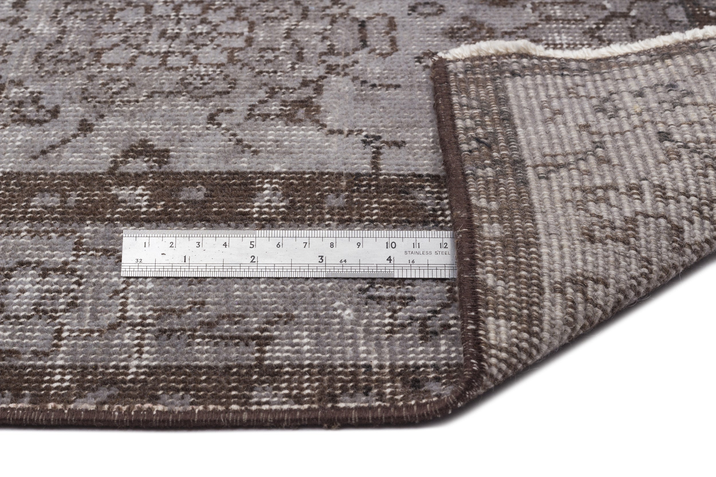Atina Grey Vintage Wool Handmade Area Rug 5'10" x 9'8"