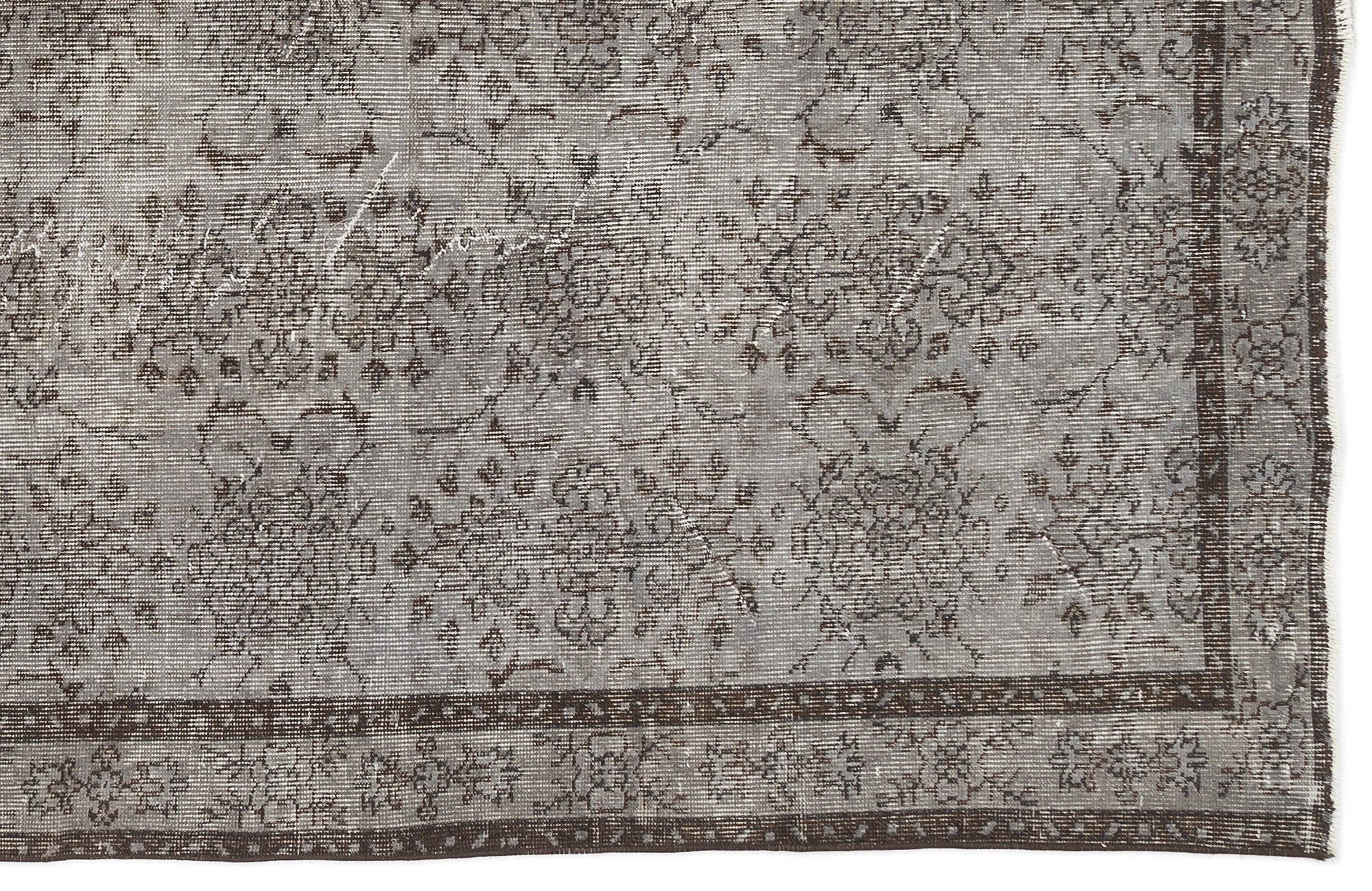 Atina Grey Vintage Wool Handmade Area Rug 5'10" x 9'8"