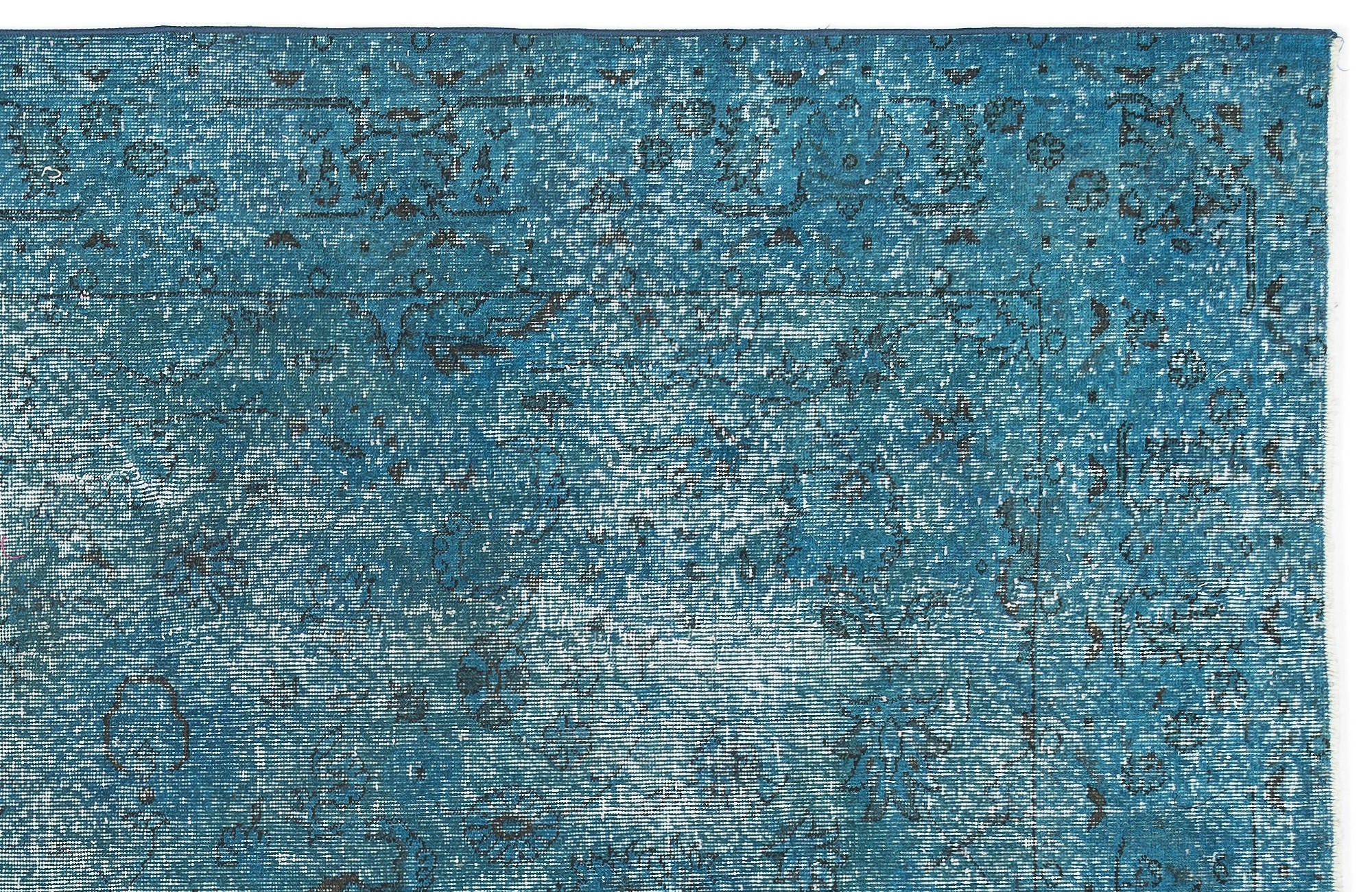 Atina Turquoise Vintage Wool Handmade Area Rug 6'9" x 10'8"