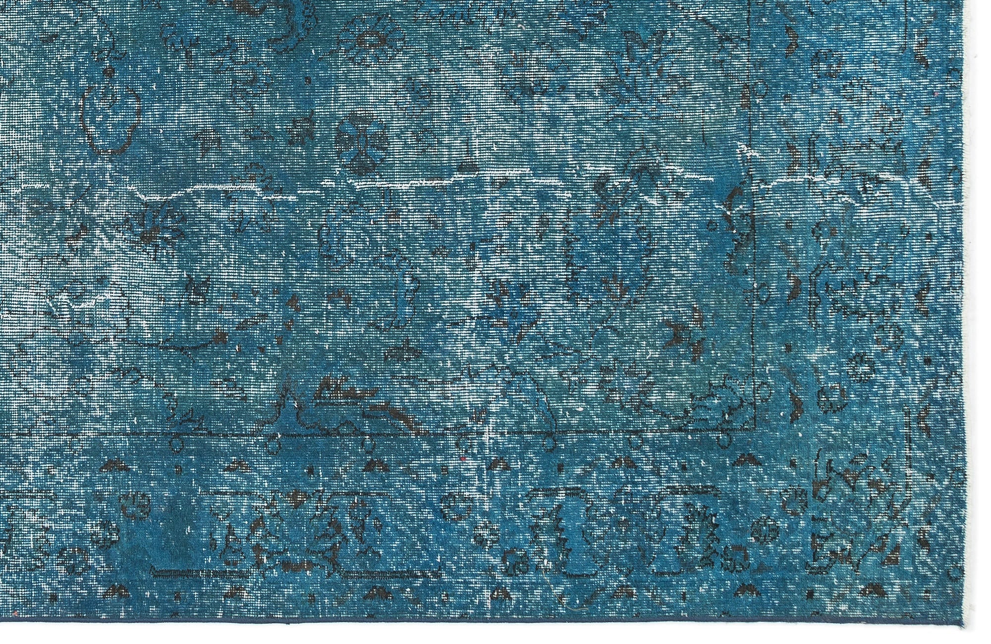 Atina Turquoise Vintage Wool Handmade Area Rug 6'9" x 10'8"