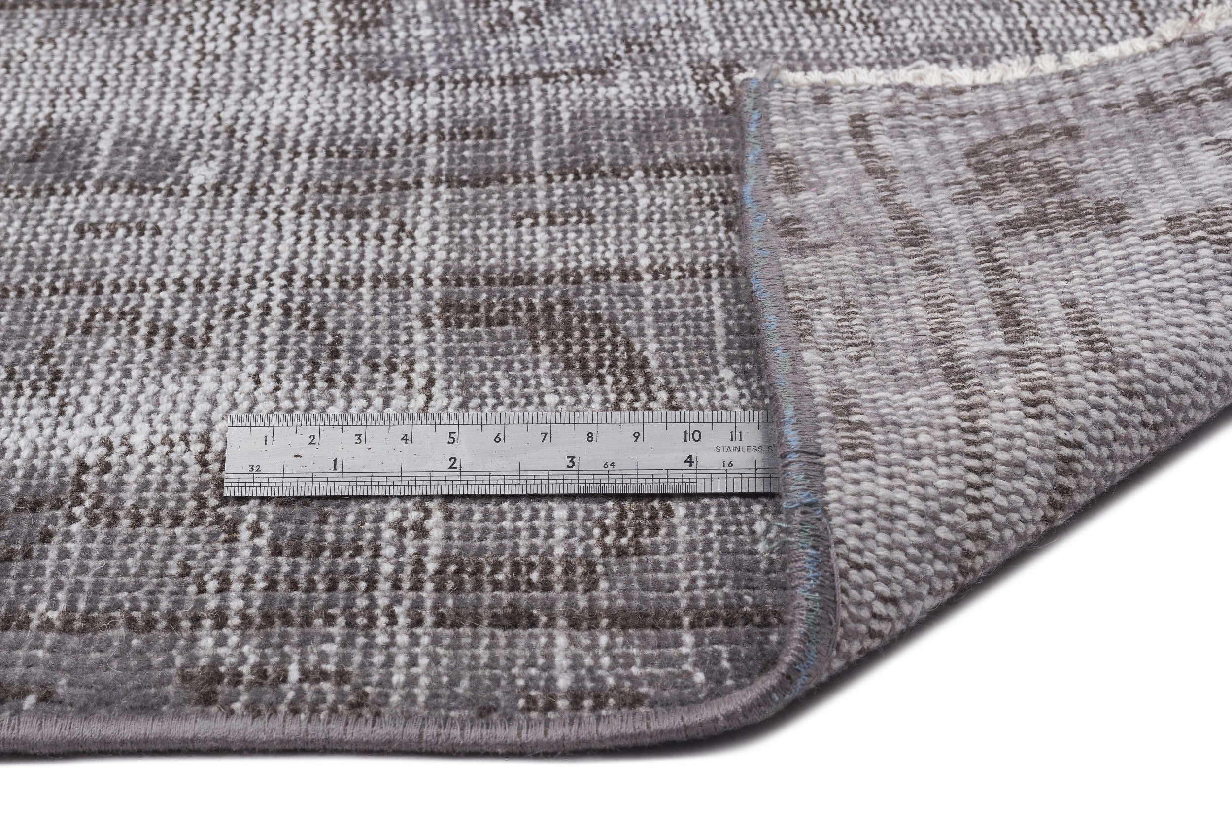 Atina Grey Vintage Wool Handmade Area Rug 5'9" x 8'11"