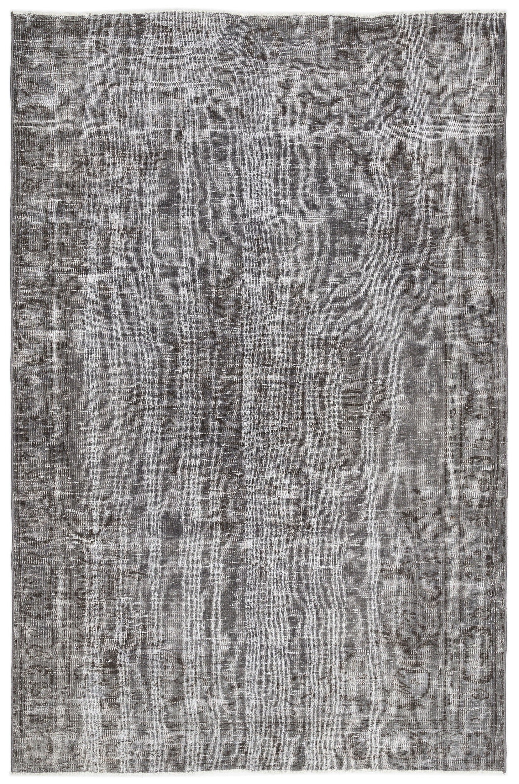 Atina Grey Vintage Wool Handmade Area Rug 5'9" x 8'11"