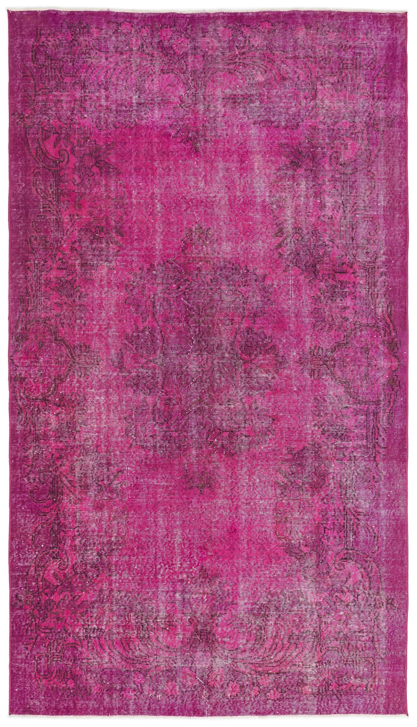 Atina Pink Vintage Wool Handmade Area Rug 5'5" x 9'6"