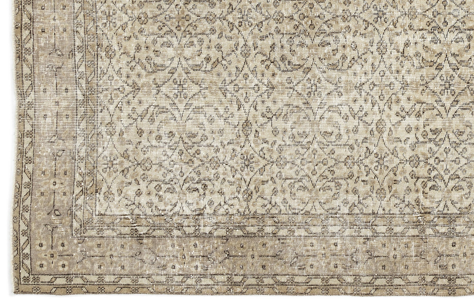 Atina 12089 Beige Vintage Wool Handmade Area Rug 5'8" x 9'1"