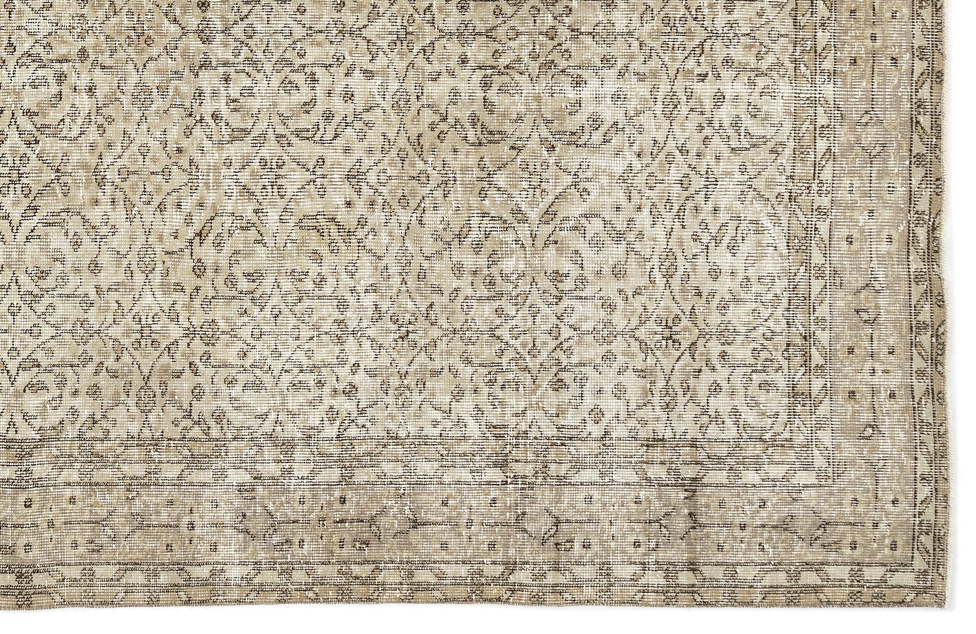 Atina 12089 Beige Vintage Wool Handmade Area Rug 5'8" x 9'1"