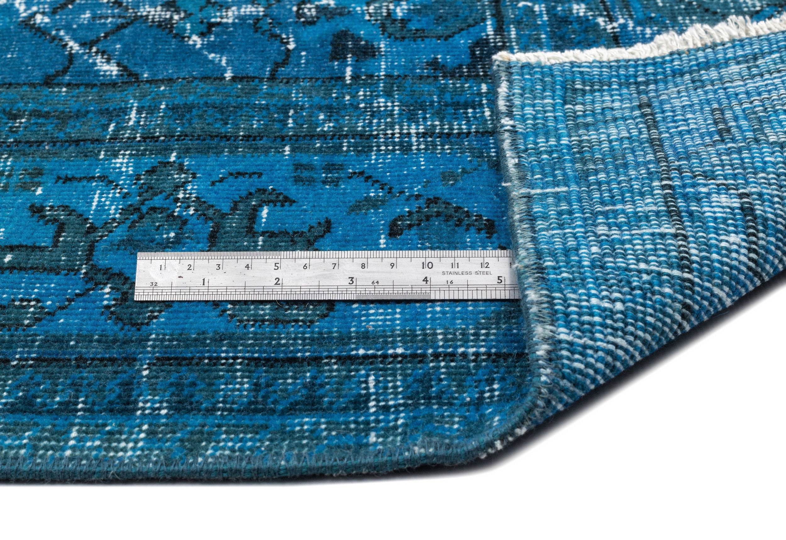 Atina Turquoise Vintage Wool Handmade Area Rug 6'3" x 9'9"