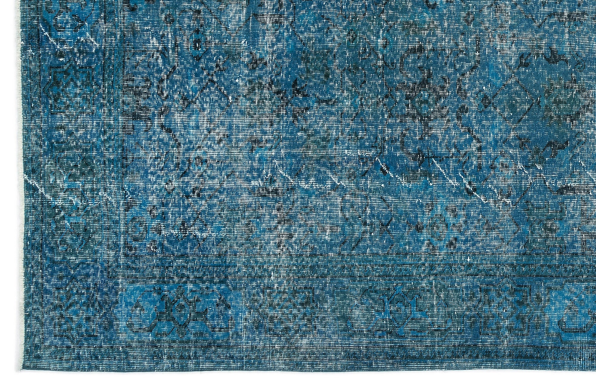 Atina Turquoise Vintage Wool Handmade Area Rug 6'3" x 9'9"