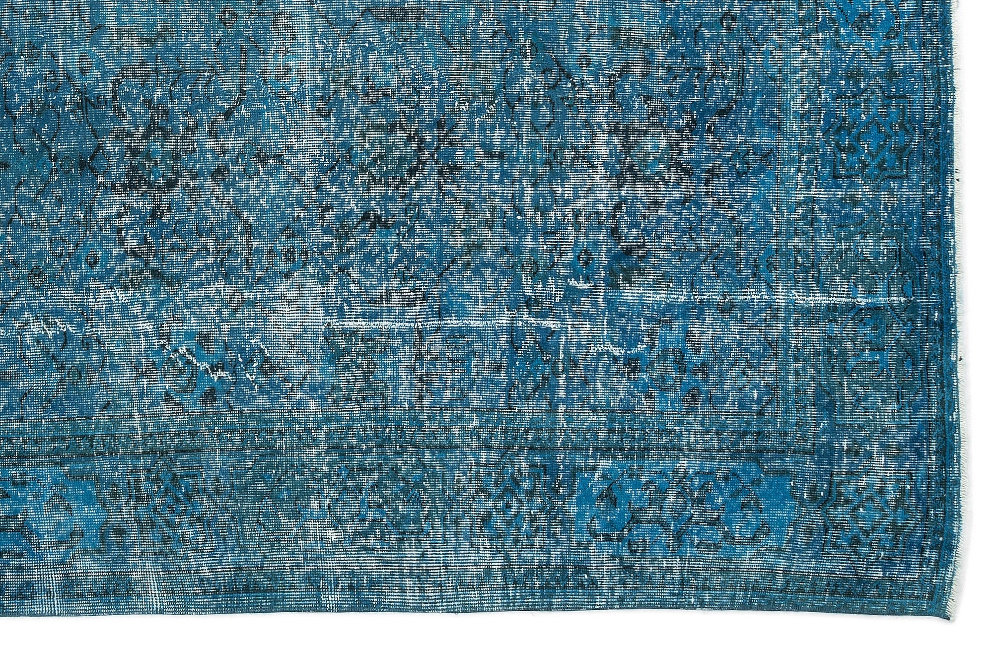 Atina Turquoise Vintage Wool Handmade Area Rug 6'3" x 9'9"