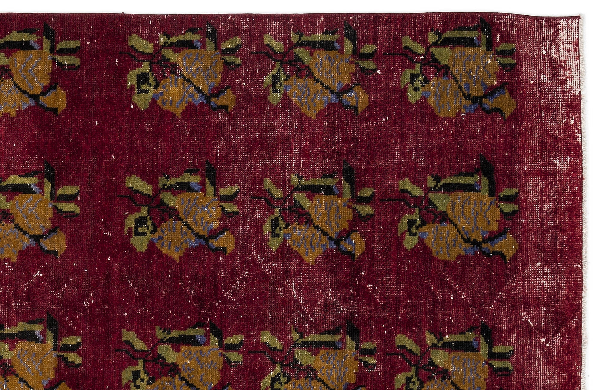 Atina Red Vintage Wool Handmade Area Rug 4'6" x 8'4"