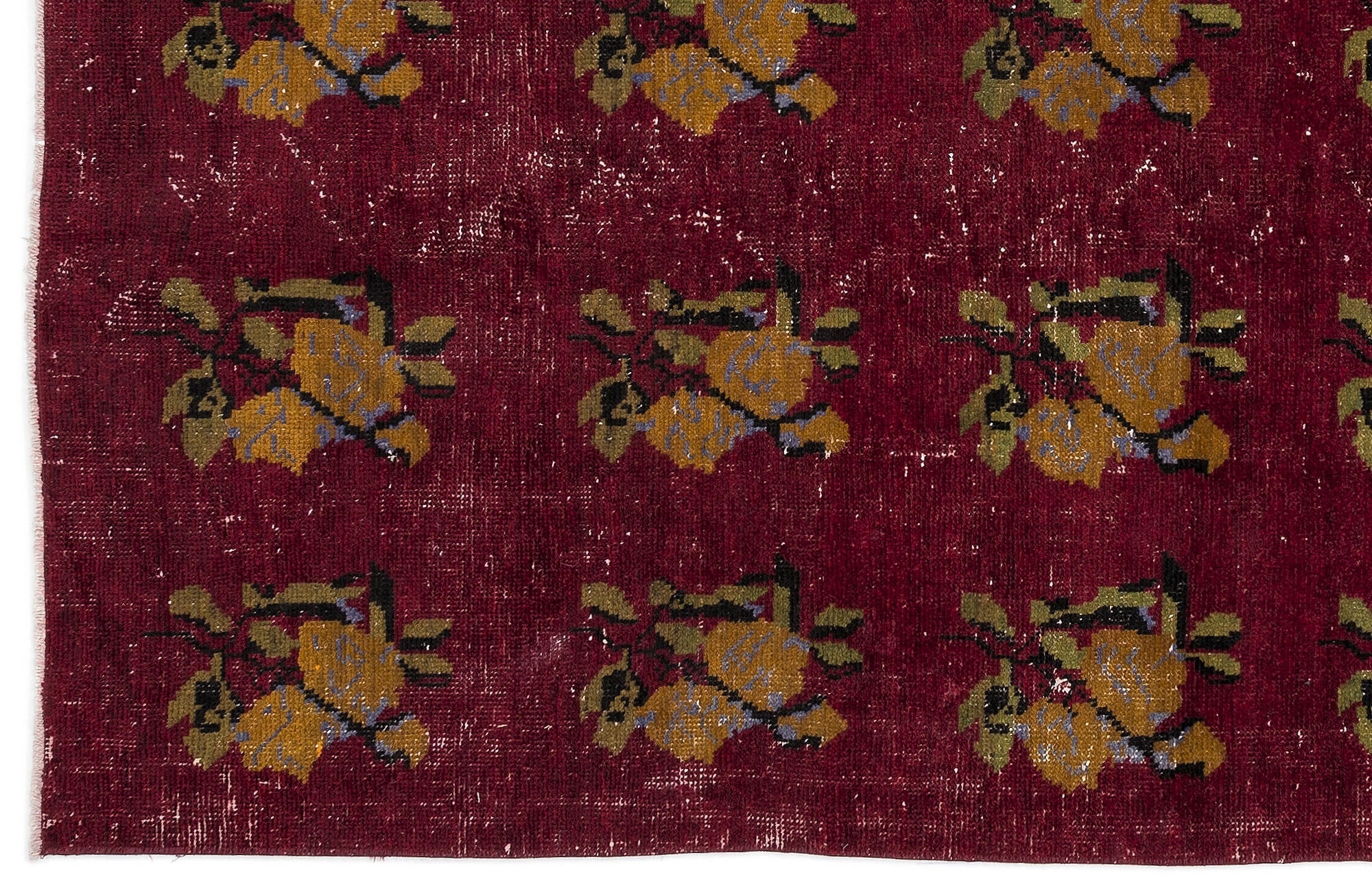 Atina Red Vintage Wool Handmade Area Rug 4'6" x 8'4"