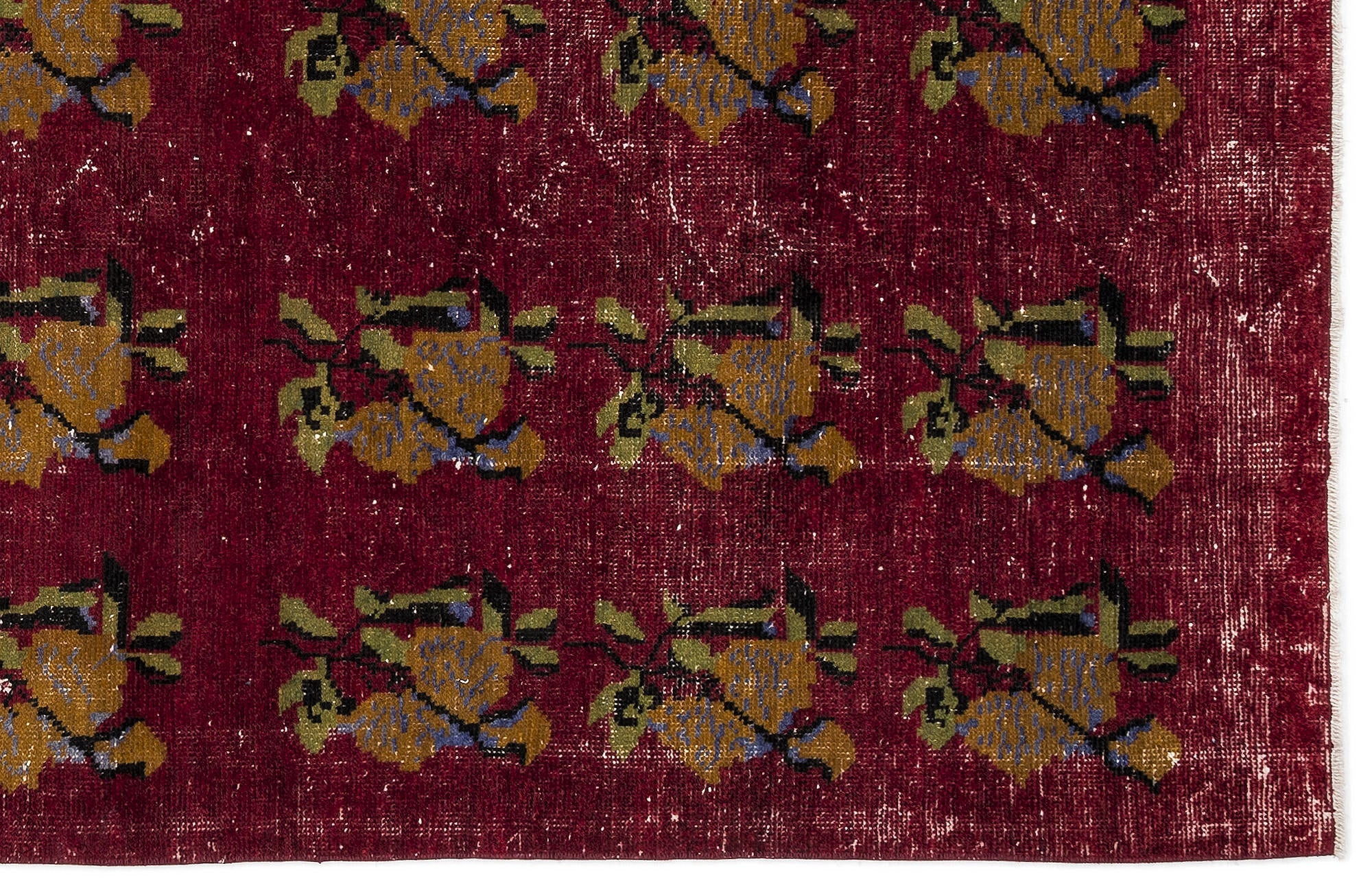 Atina Red Vintage Wool Handmade Area Rug 4'6" x 8'4"