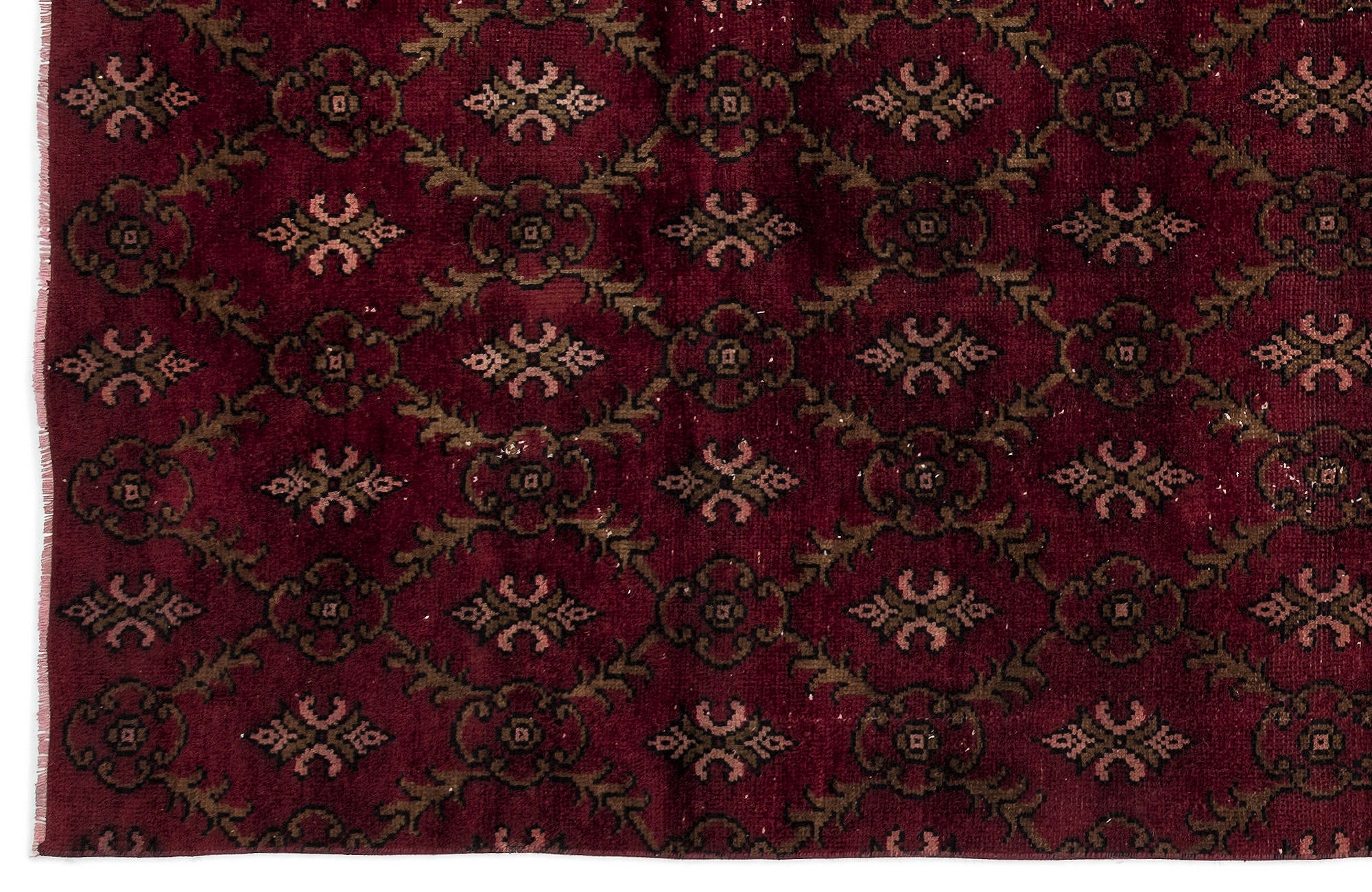 Atina Burgundy Vintage Wool Handmade Area Rug 5'1" x 8'11"