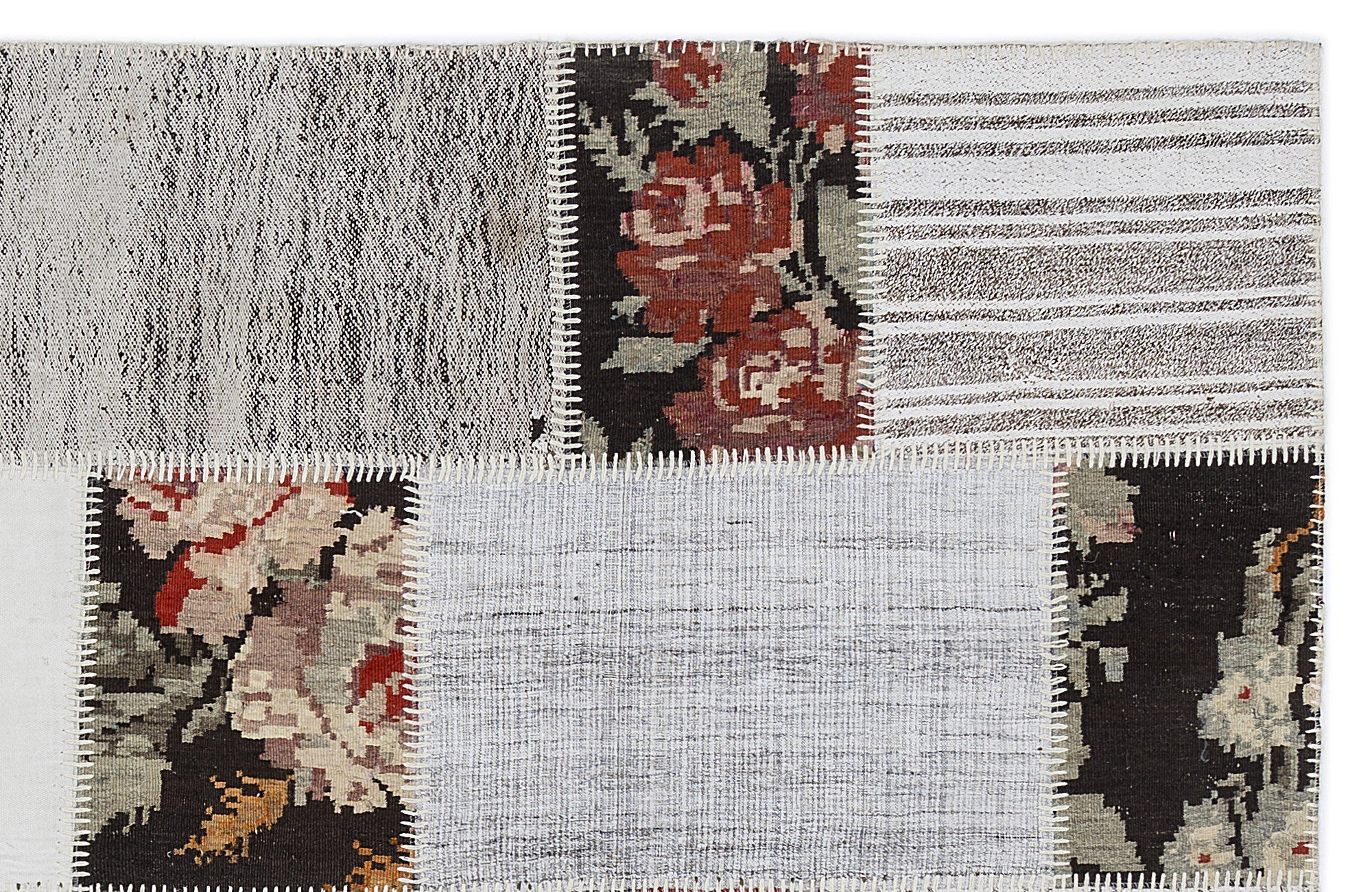 Teselya 1214 Beige Floral Wool Handmade Area Rug 5'3" x 7'7"