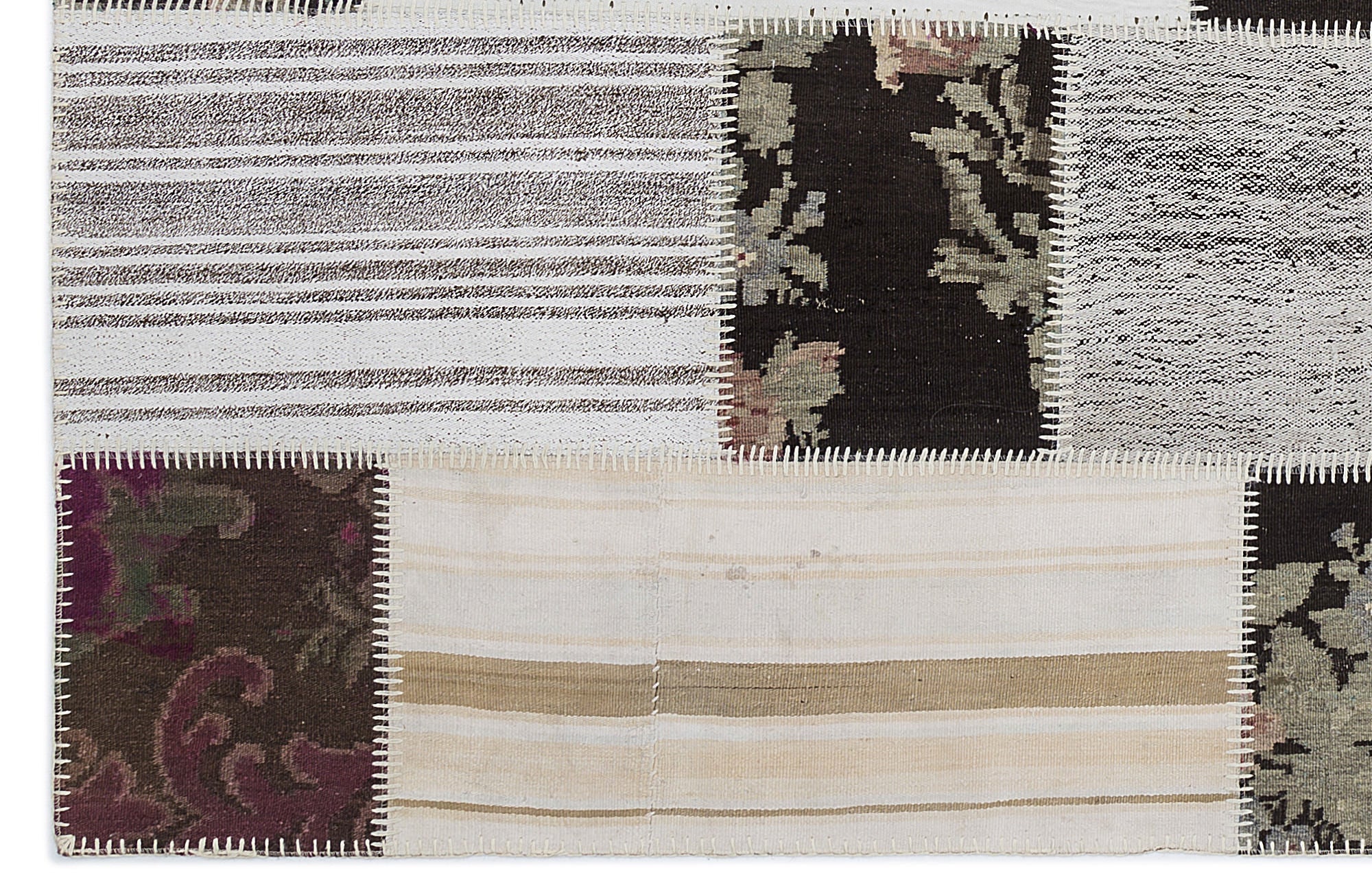 Teselya 1214 Beige Floral Wool Handmade Area Rug 5'3" x 7'7"