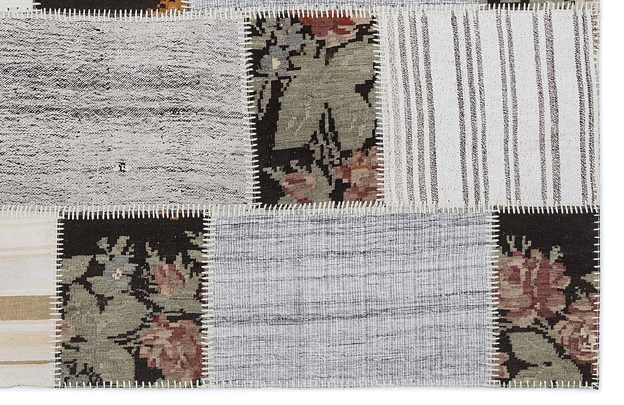 Teselya 1214 Beige Floral Wool Handmade Area Rug 5'3" x 7'7"
