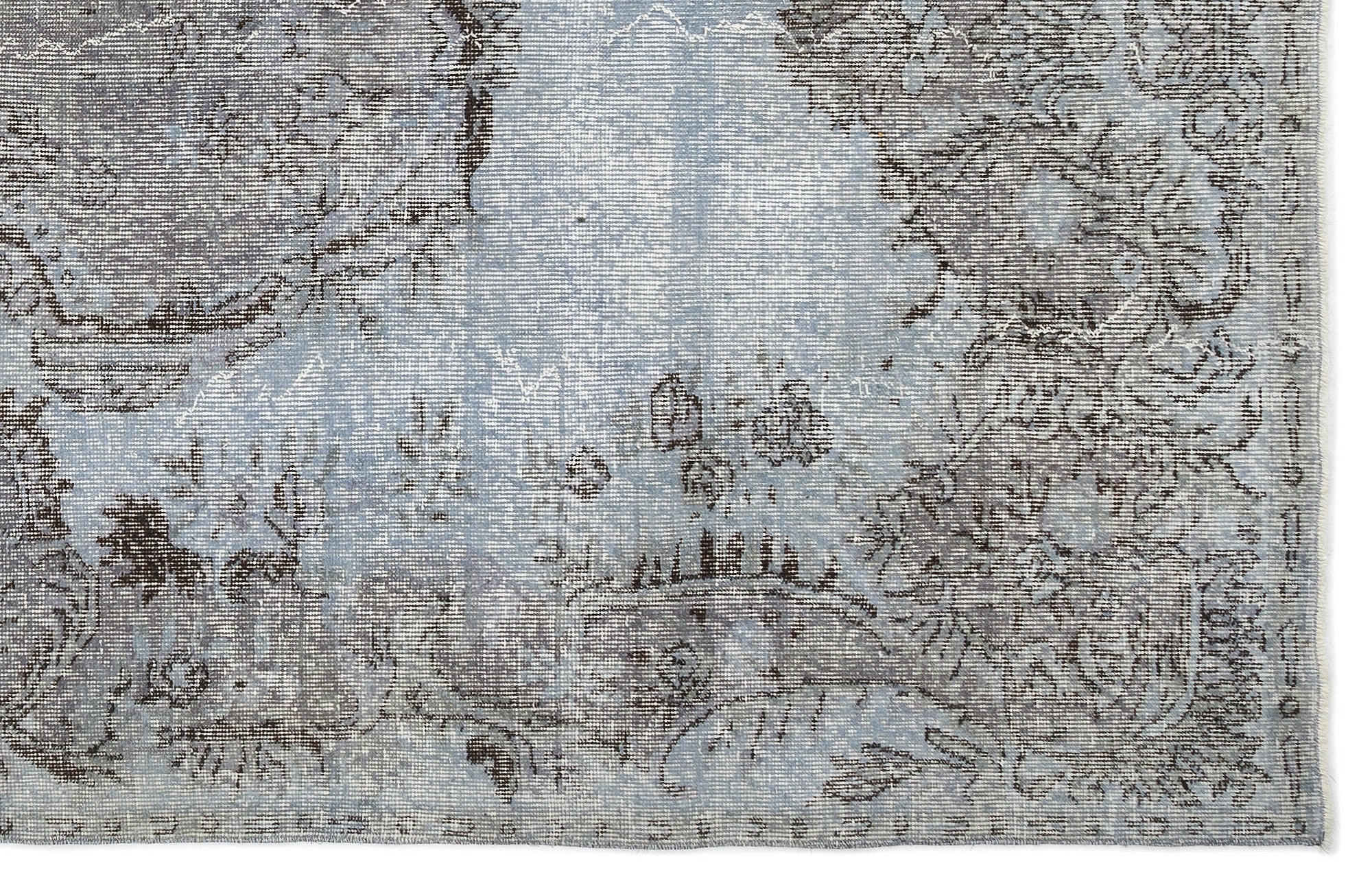 Atina Blue Vintage Wool Handmade Area Rug 6'1" x 9'1"