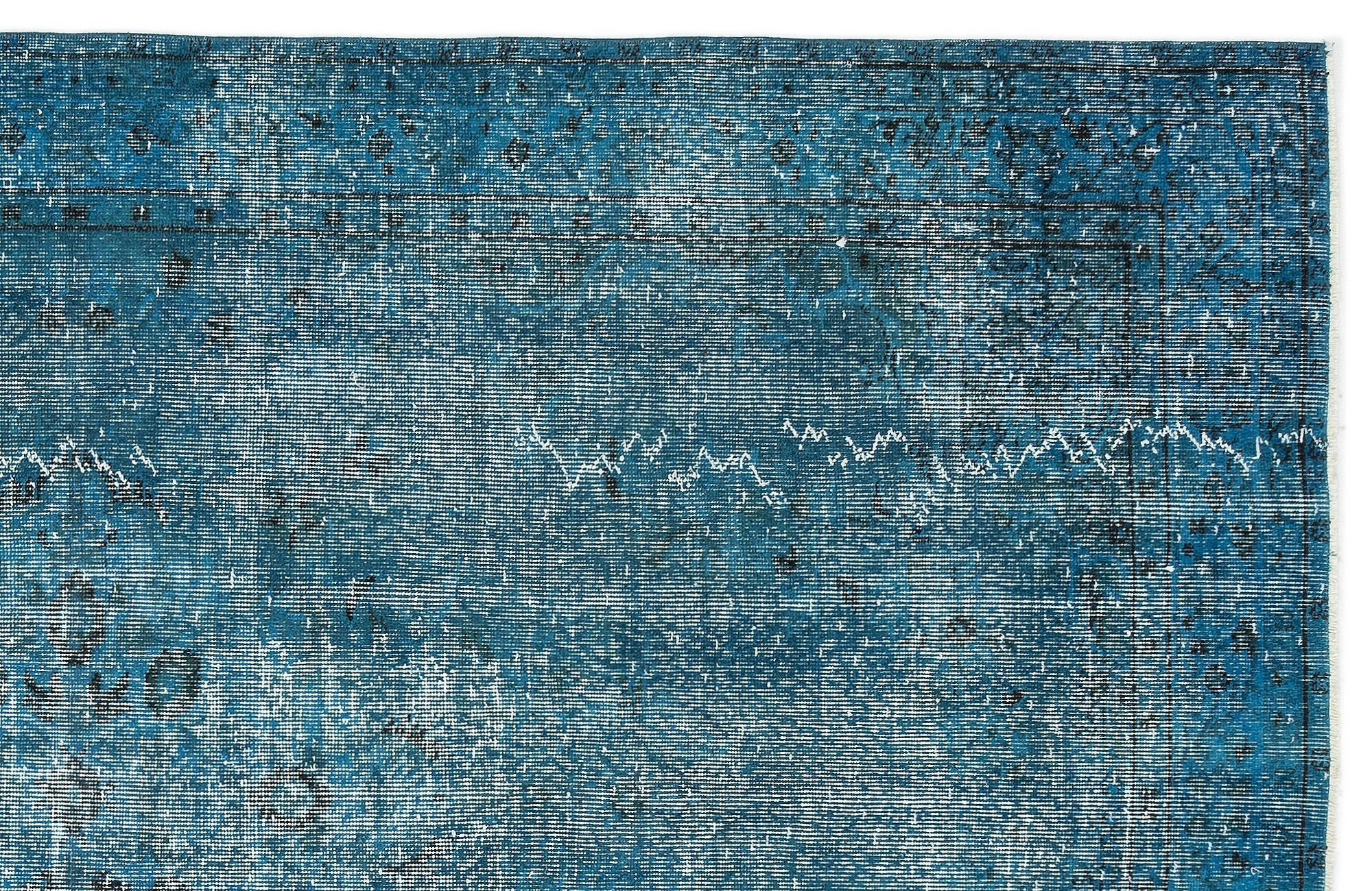 Atina Turquoise Vintage Wool Handmade Area Rug 5'4" x 8'10"