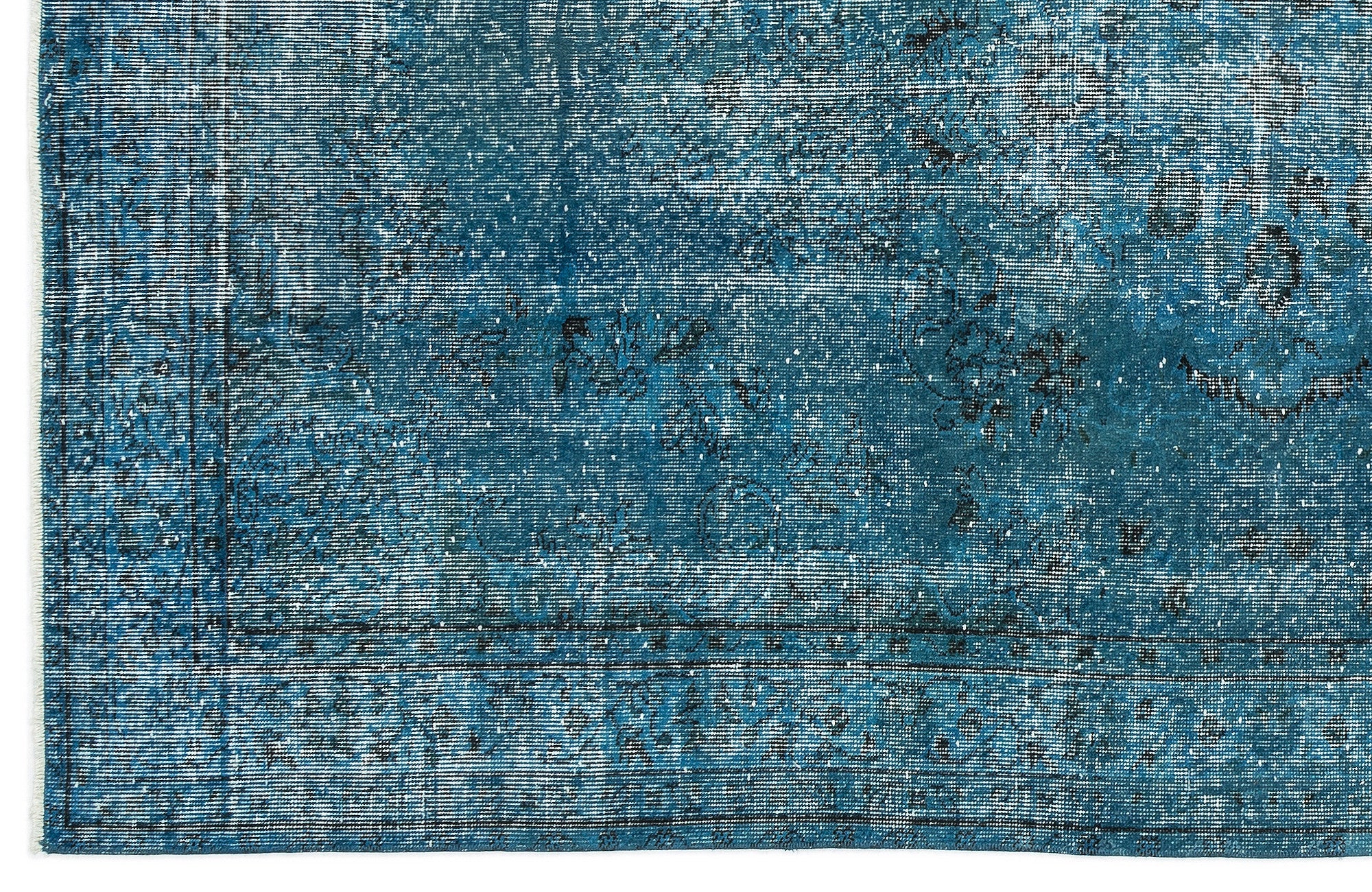 Atina Turquoise Vintage Wool Handmade Area Rug 5'4" x 8'10"