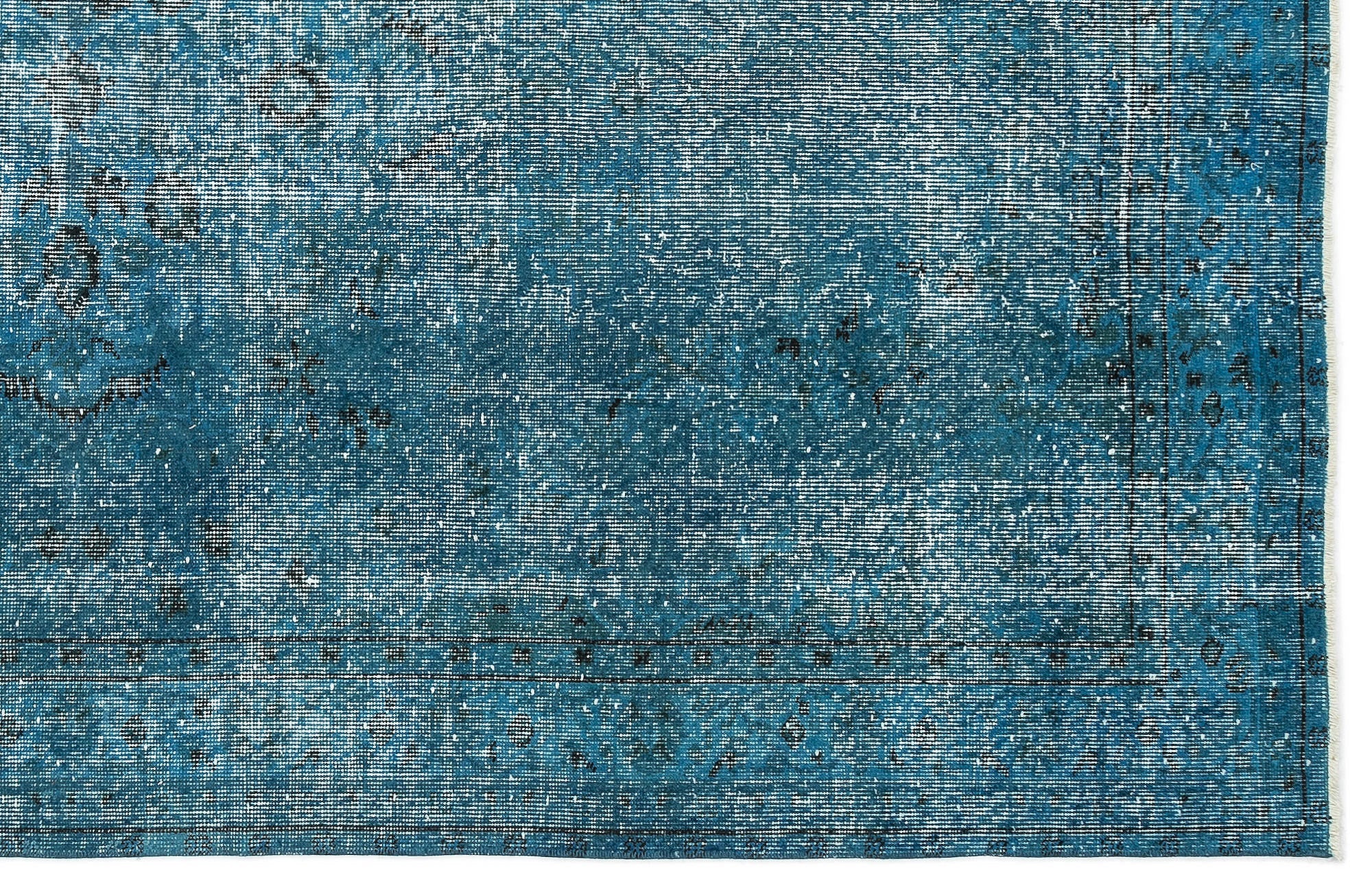 Atina Turquoise Vintage Wool Handmade Area Rug 5'4" x 8'10"