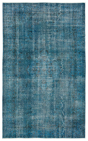 Atina Turquoise Vintage Wool Handmade Area Rug 5'4" x 8'10"