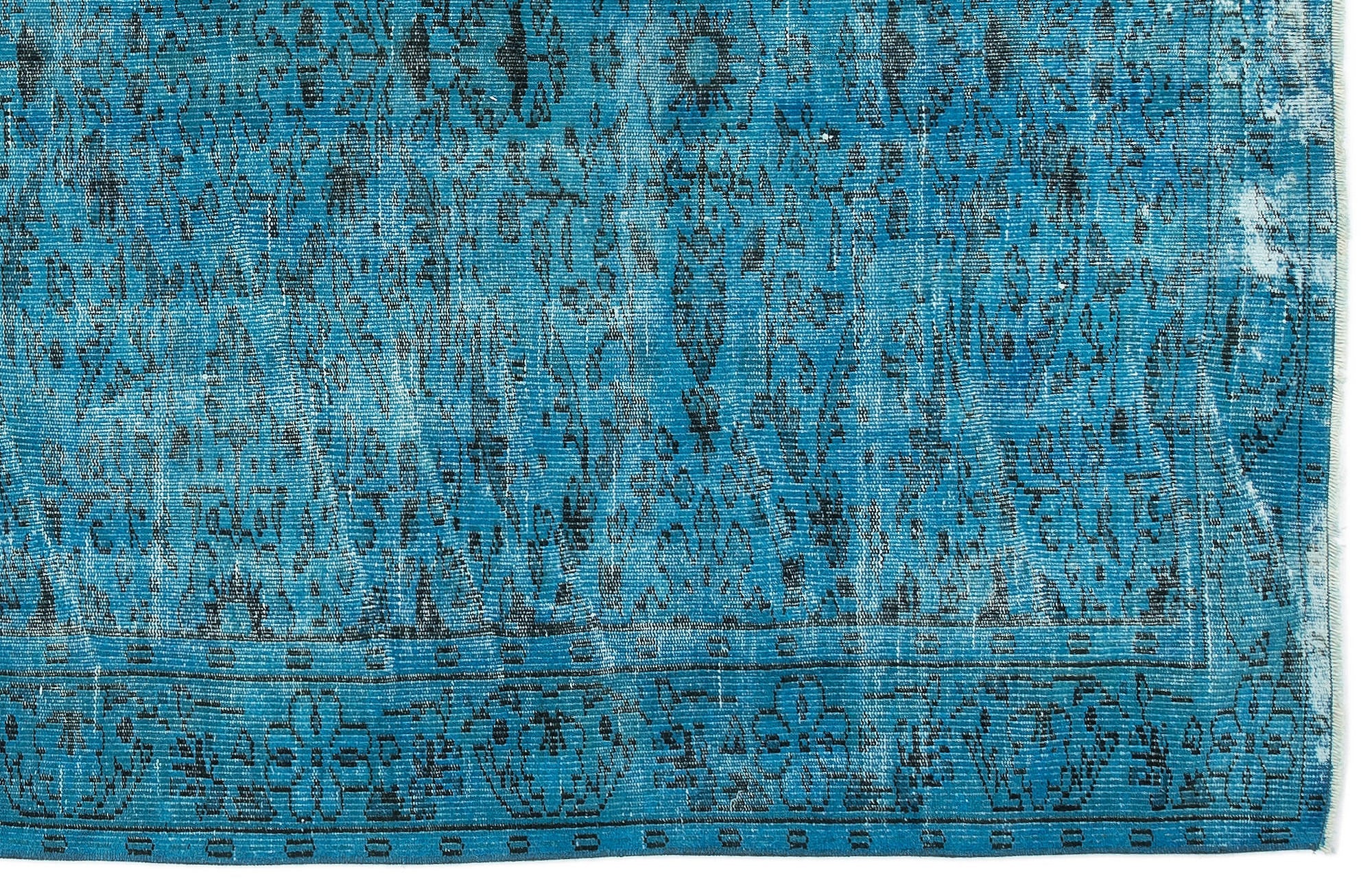 Atina Turquoise Vintage Wool Handmade Area Rug 5'11" x 9'6"