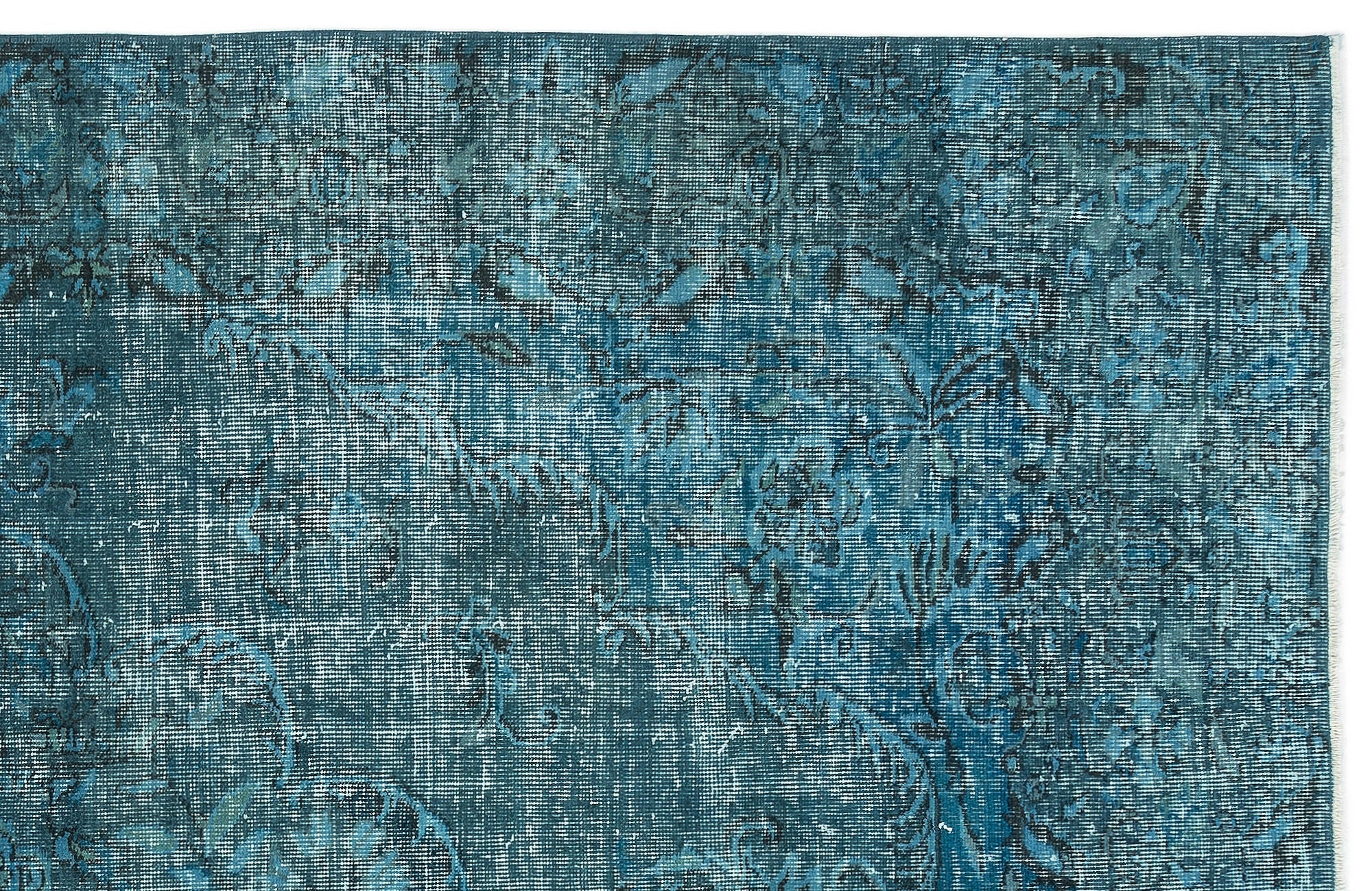 Atina Turquoise Vintage Wool Handmade Area Rug 6'4" x 10'2"