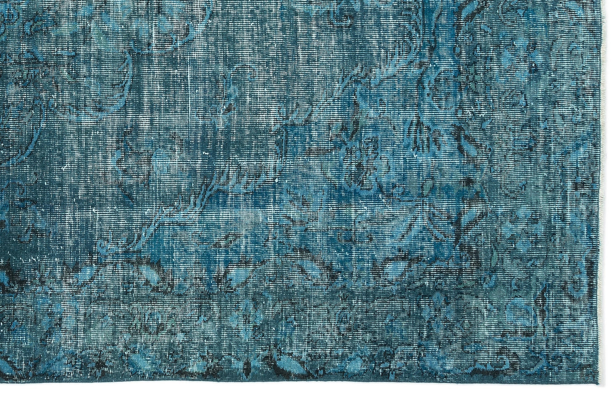Atina Turquoise Vintage Wool Handmade Area Rug 6'4" x 10'2"