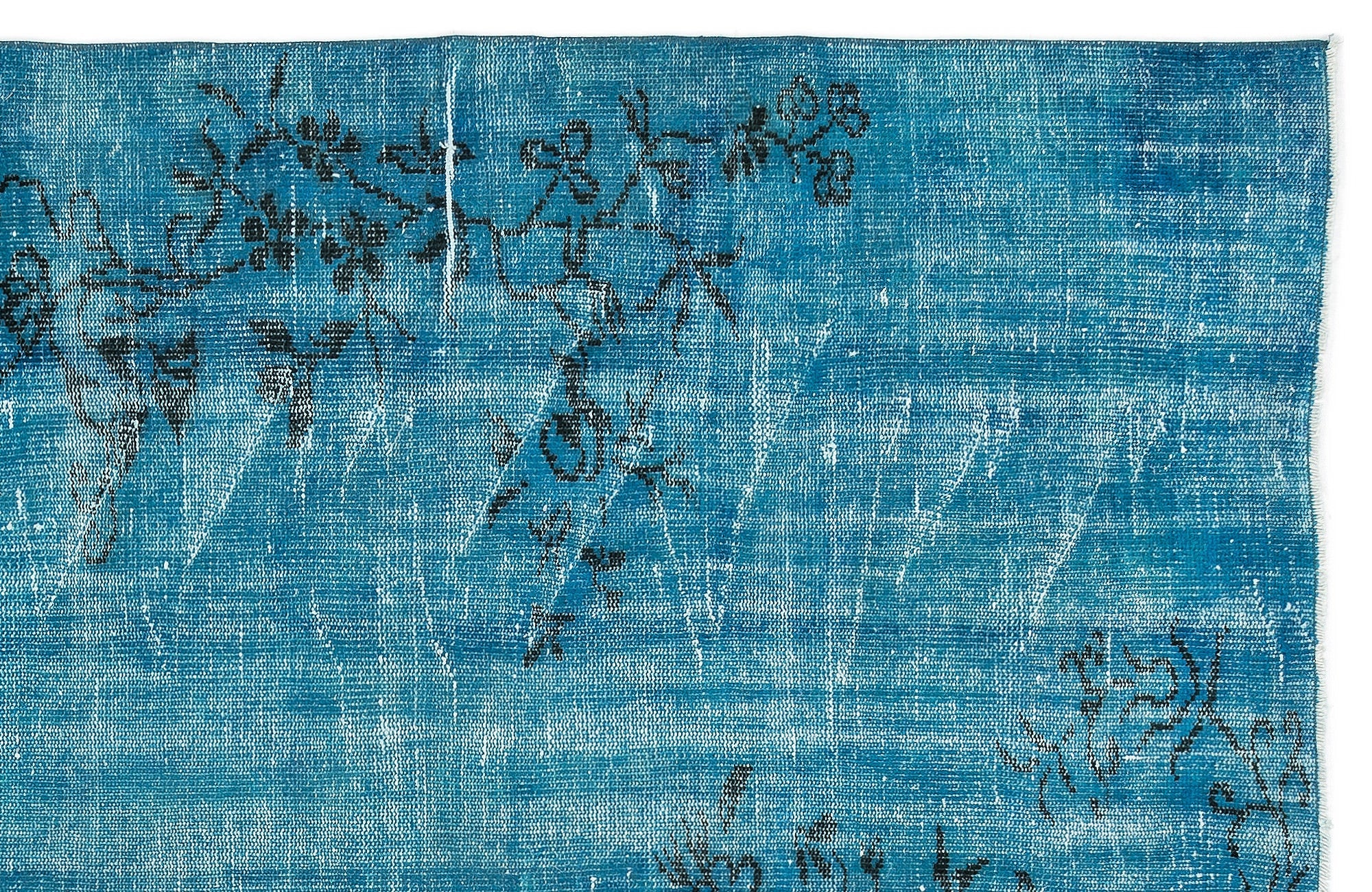 Atina Turquoise Vintage Wool Handmade Area Rug 5'8" x 8'10"