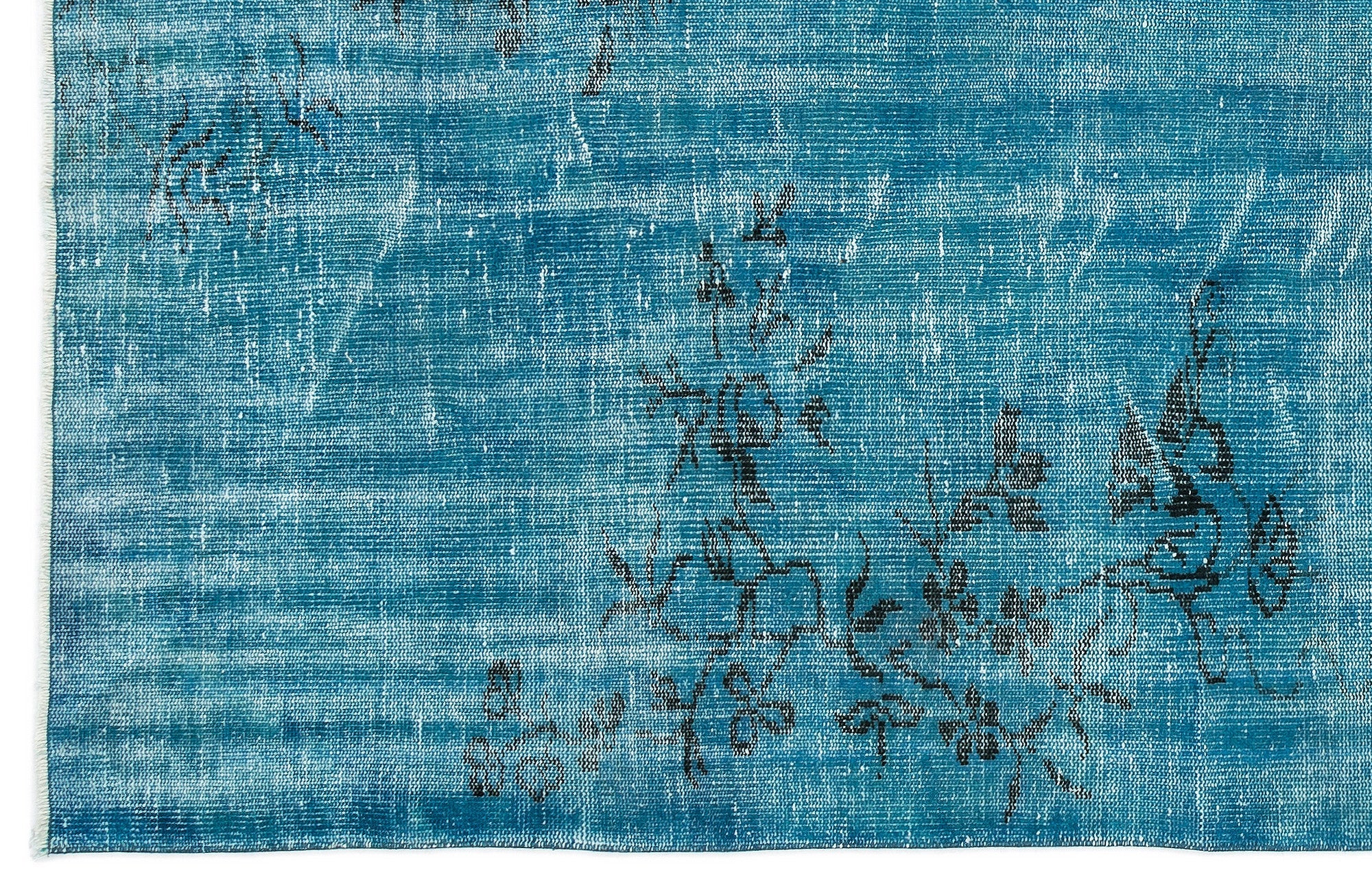 Atina Turquoise Vintage Wool Handmade Area Rug 5'8" x 8'10"