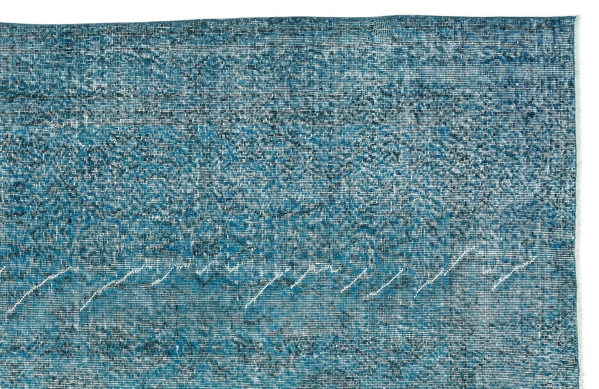 Atina Turquoise Vintage Wool Handmade Area Rug 6'3" x 9'4"