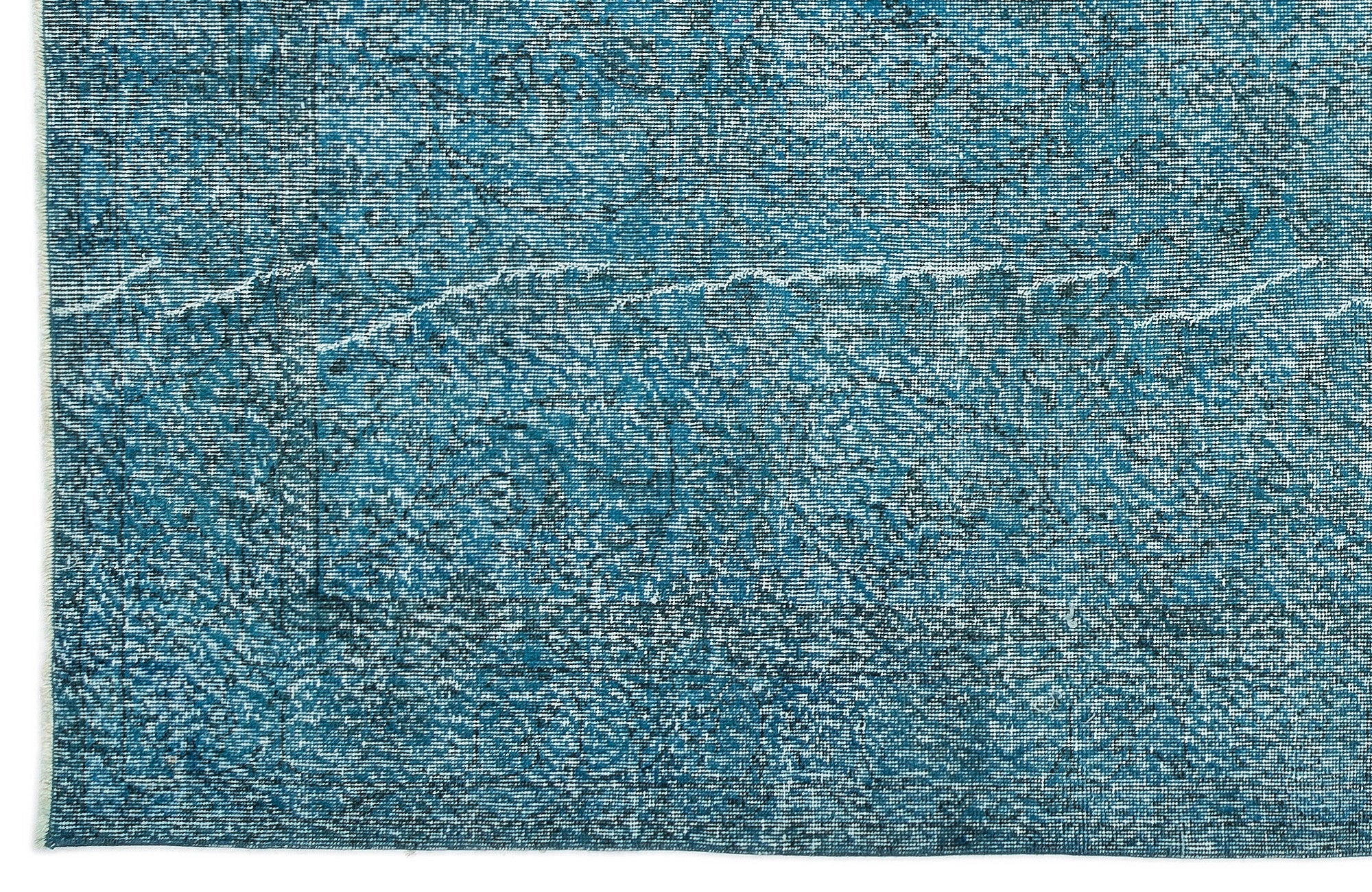 Atina Turquoise Vintage Wool Handmade Area Rug 6'3" x 9'4"