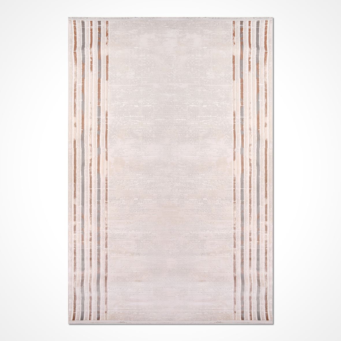 Cream Area Rug – Machine Made Polyester Frame Rug | Durable, Easy Clean