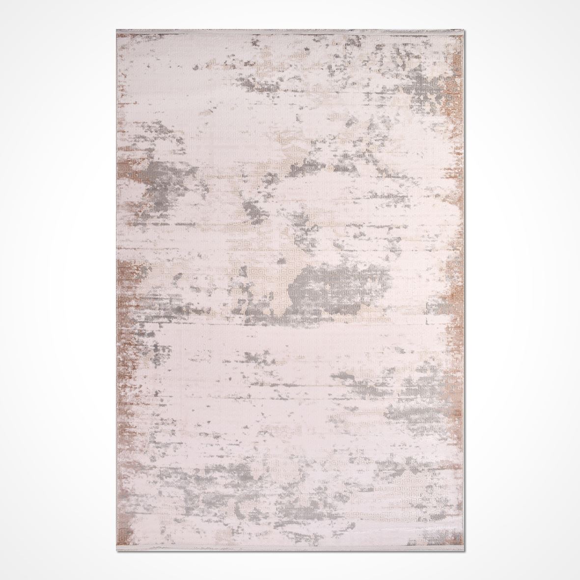 Modern Area Rug – Machine Made Cream Polyester Carpet for Living Room