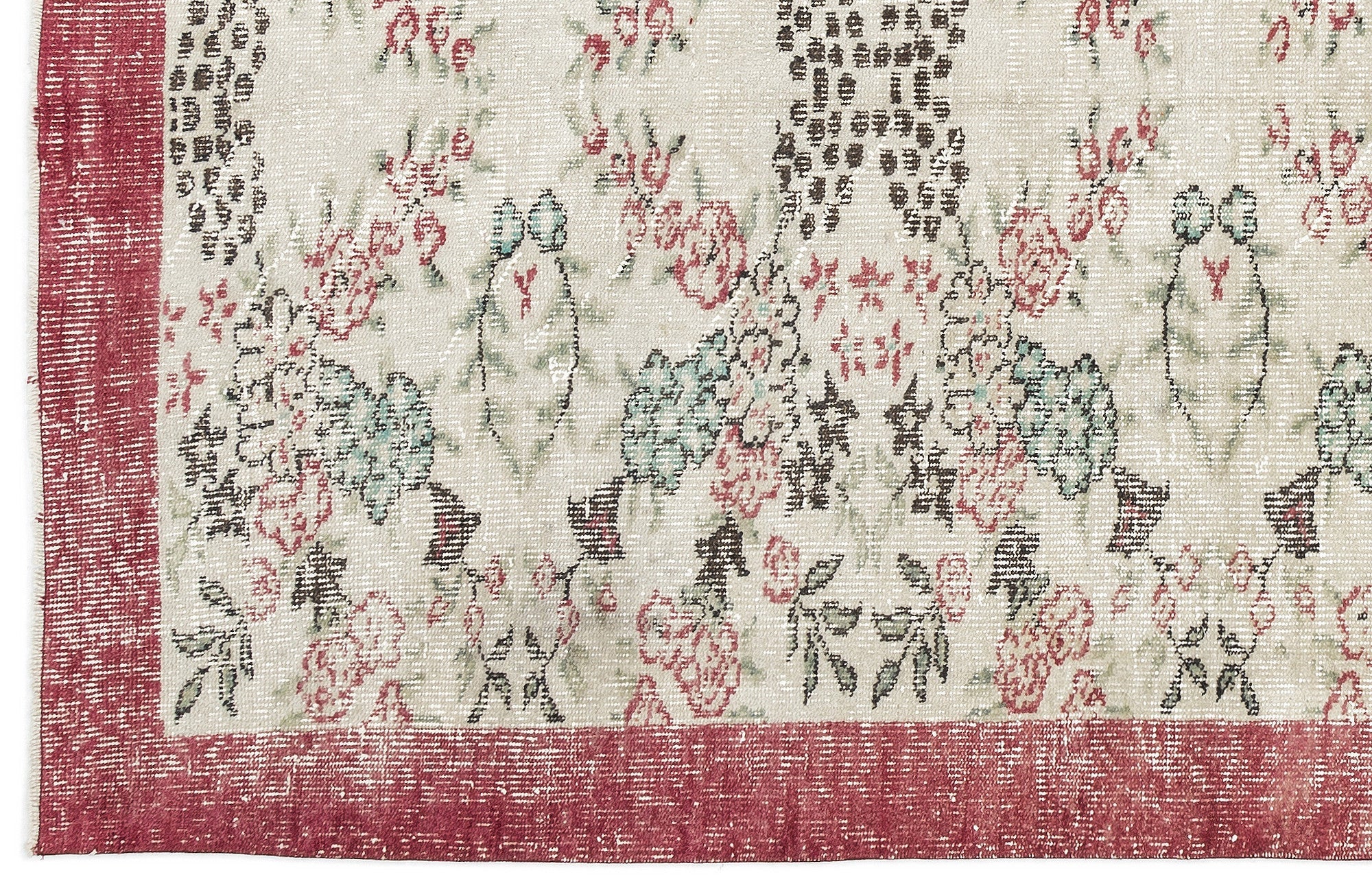 Atina Beige Vintage Wool Handmade Area Rug 4'11" x 8'11"