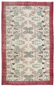 Atina Beige Vintage Wool Handmade Area Rug 4'11" x 8'11"