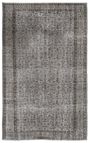 Atina Grey Vintage Wool Handmade Area Rug 5'7" x 9'3"