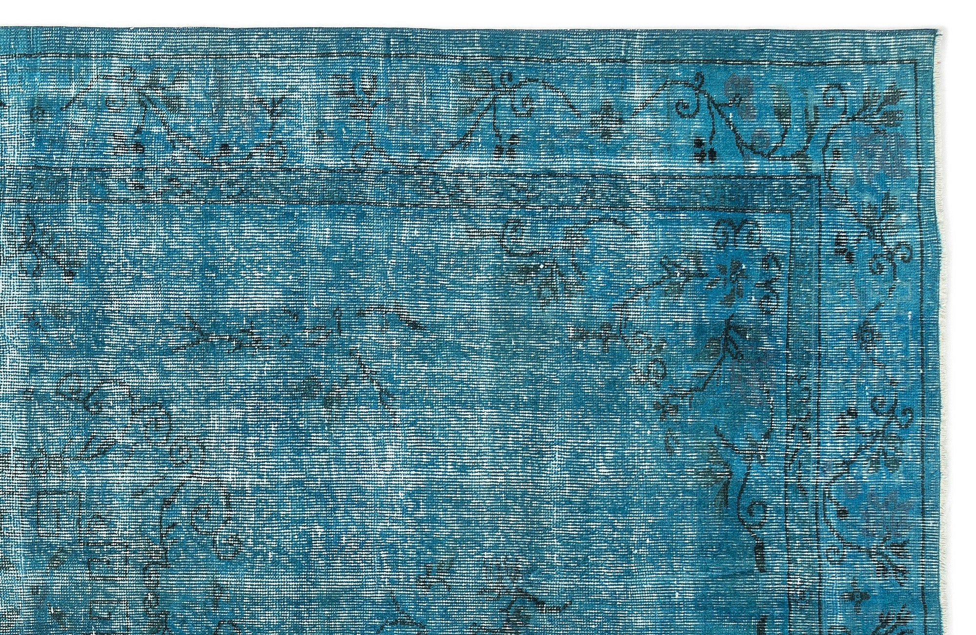 Atina Turquoise Vintage Wool Handmade Area Rug 5'9" x 9'3"