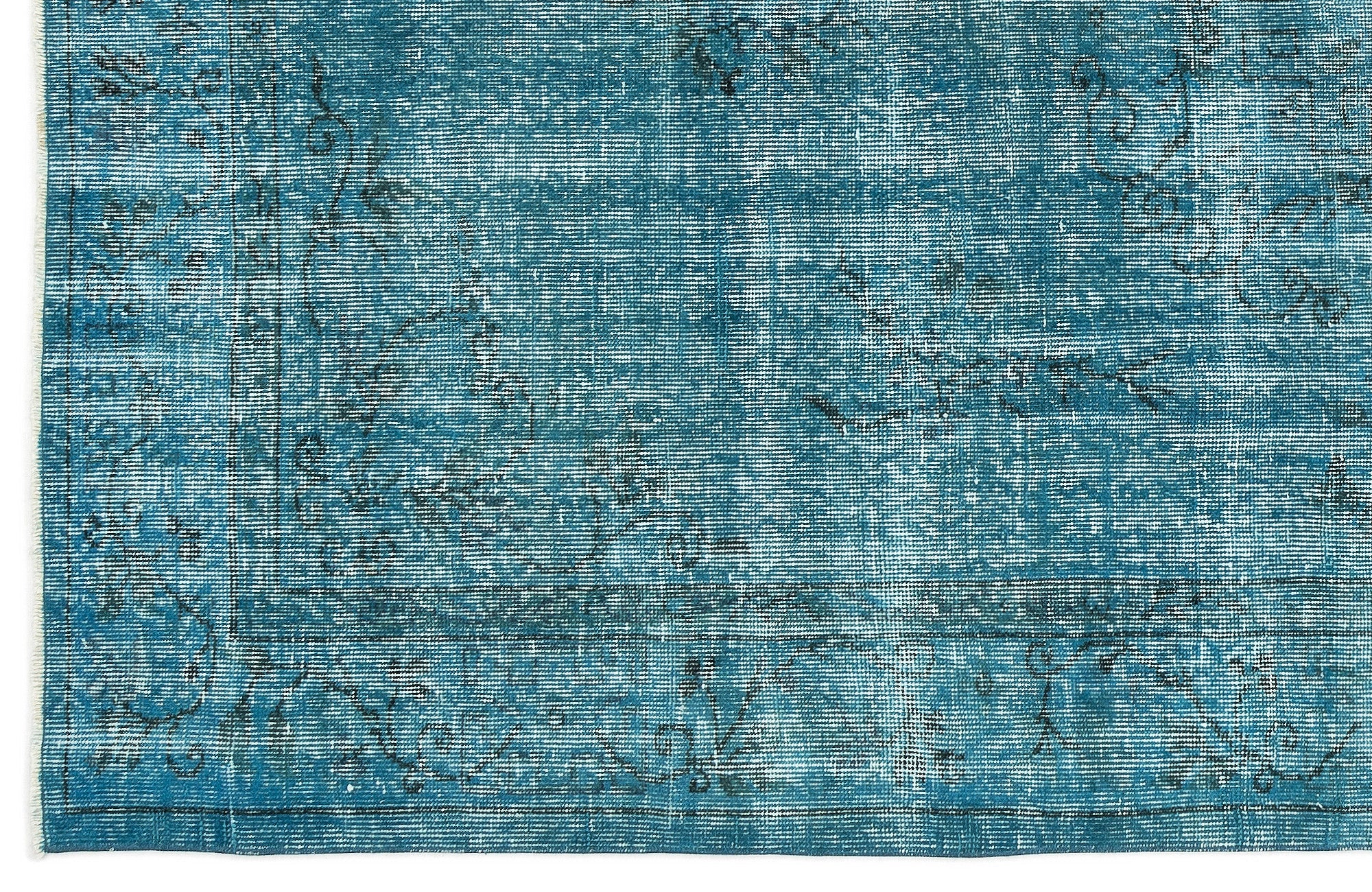 Atina Turquoise Vintage Wool Handmade Area Rug 5'9" x 9'3"