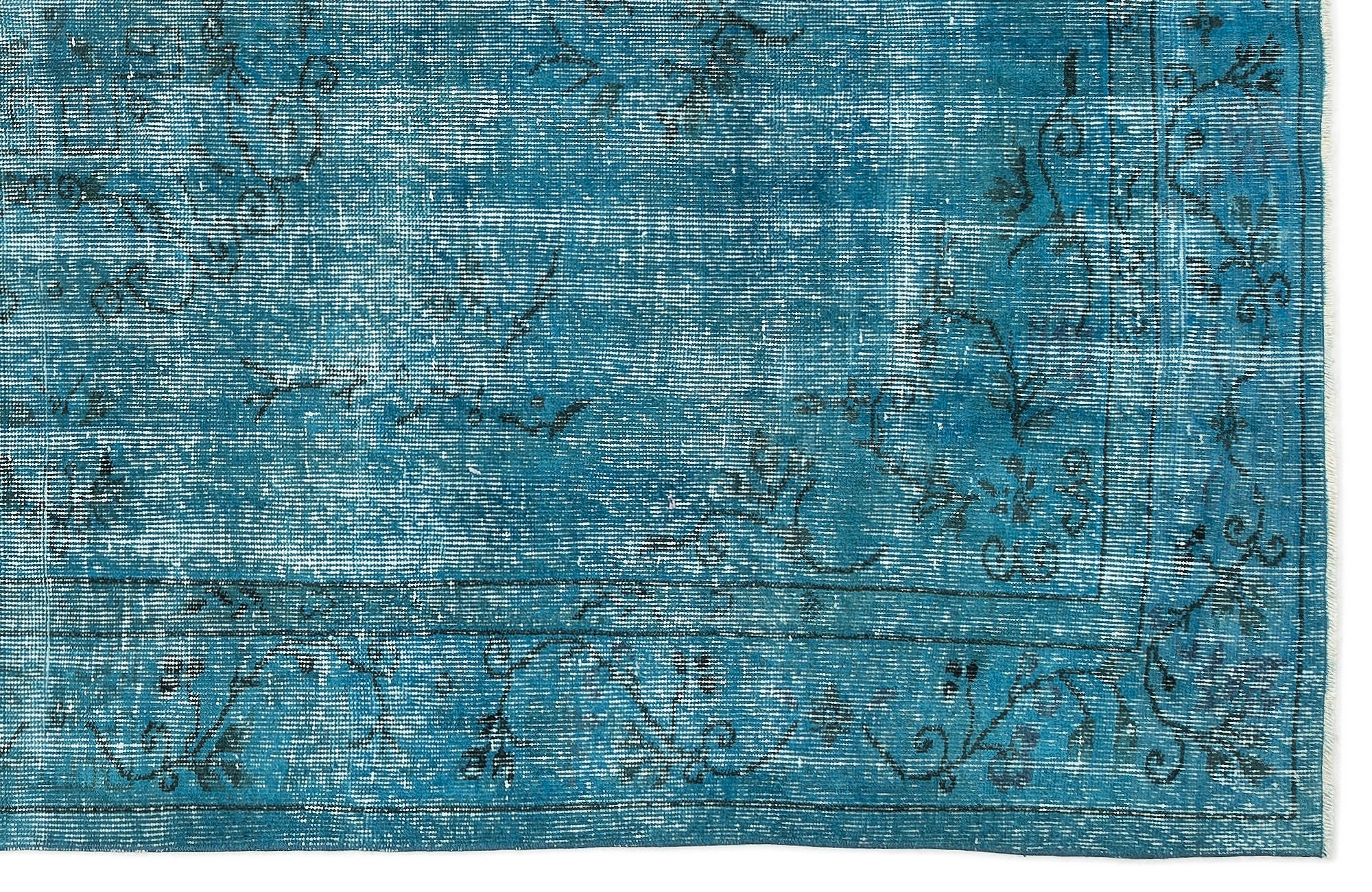Atina Turquoise Vintage Wool Handmade Area Rug 5'9" x 9'3"