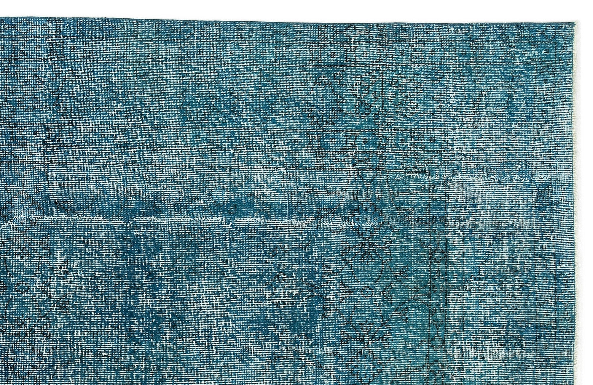 Atina Turquoise Vintage Wool Handmade Area Rug 6'10" x 10'1"