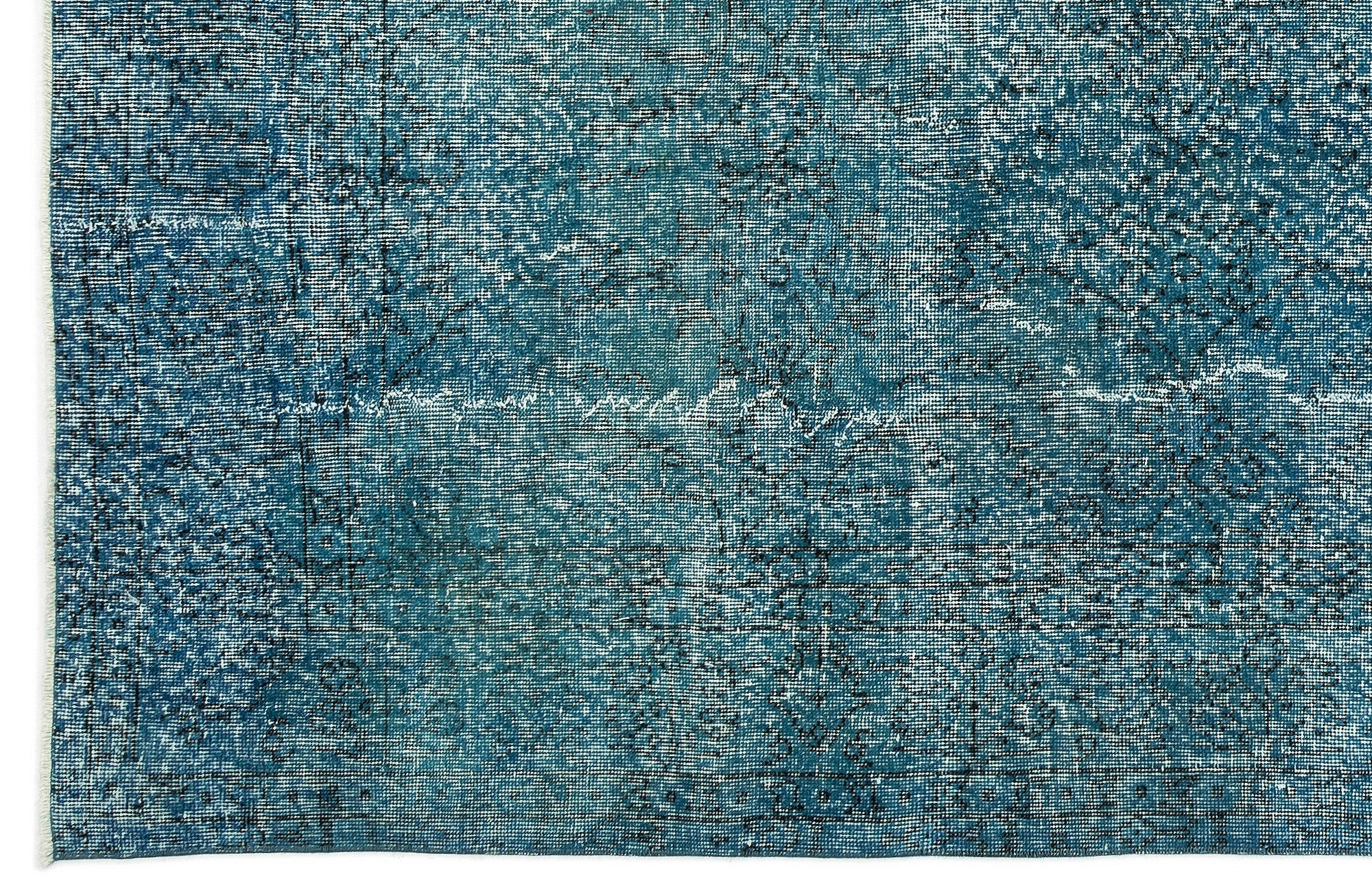 Atina Turquoise Vintage Wool Handmade Area Rug 6'10" x 10'1"